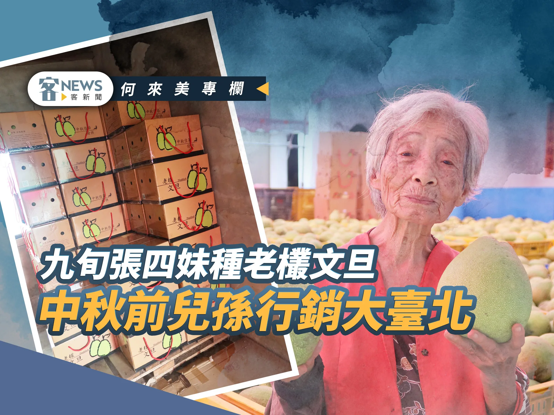 何來美專欄／苗栗西湖九旬張四妹種老欉文旦　4萬斤柚香飄大臺北