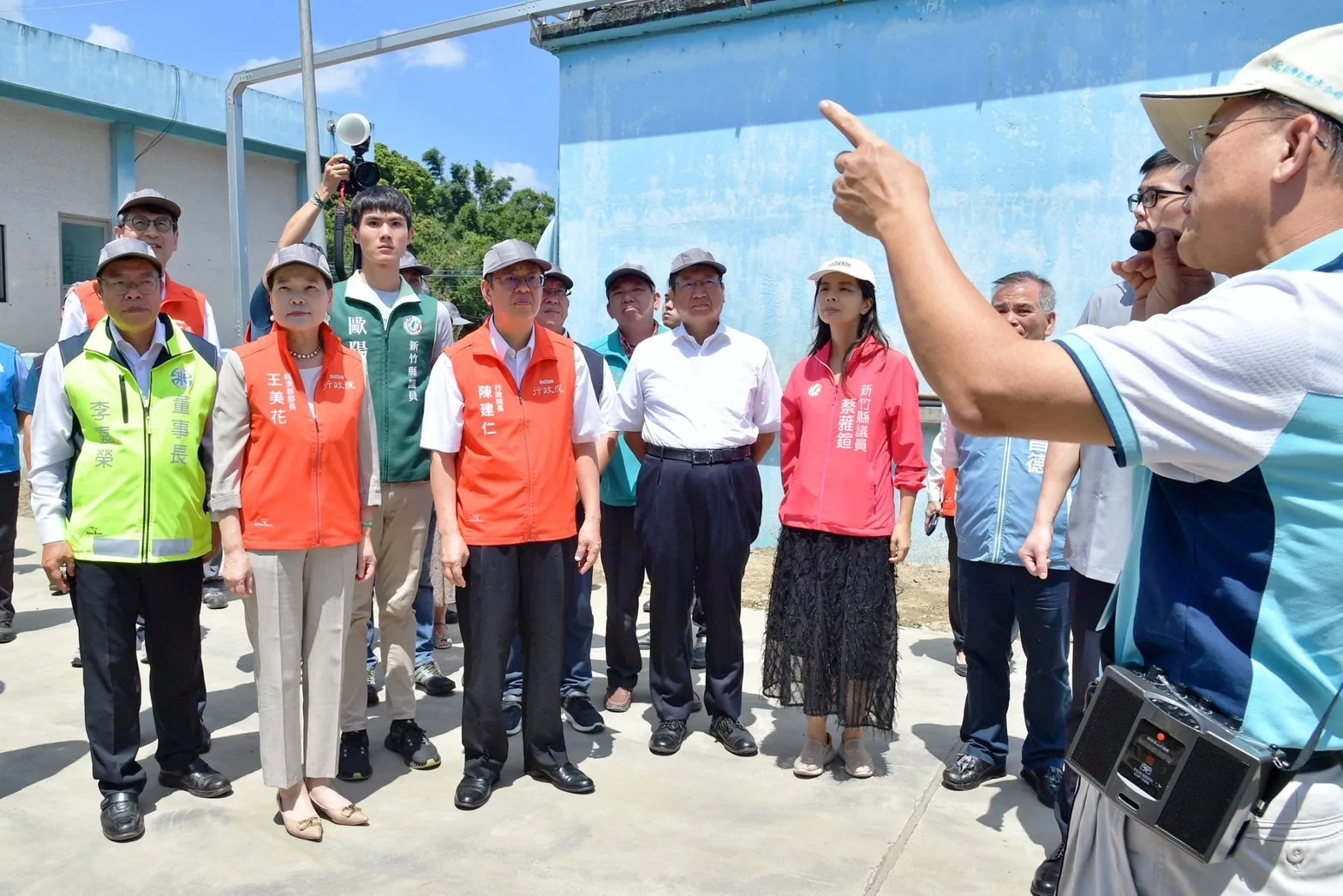 行政院長陳建仁視察台灣自來水公司竹北營運所關西淨水場。行政院提供