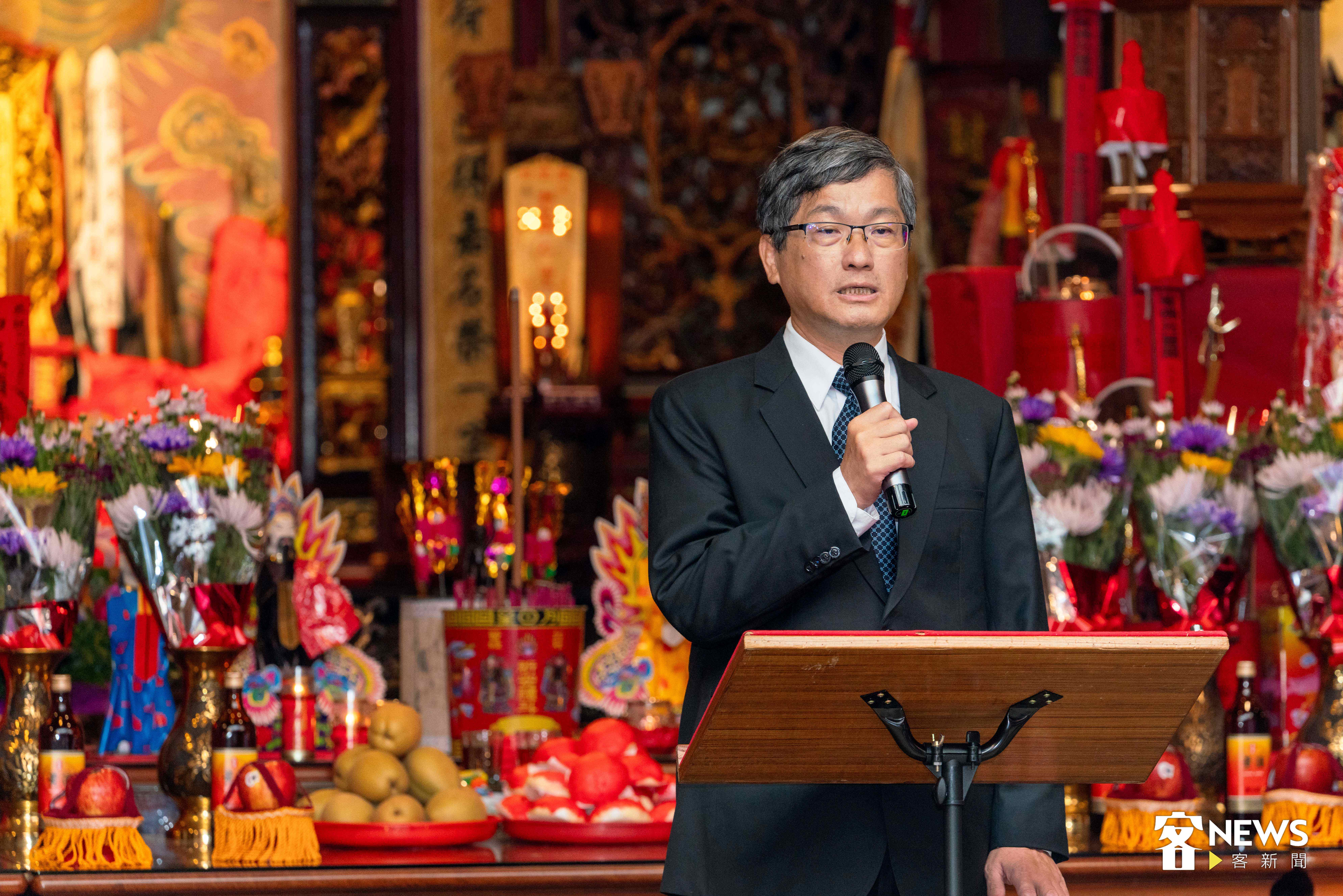 客委會主委楊長鎮說，對於現在的台灣，義民精神特別重要，希望鄉親繼續發揮保鄉衛土的義民爺精神。李台源攝