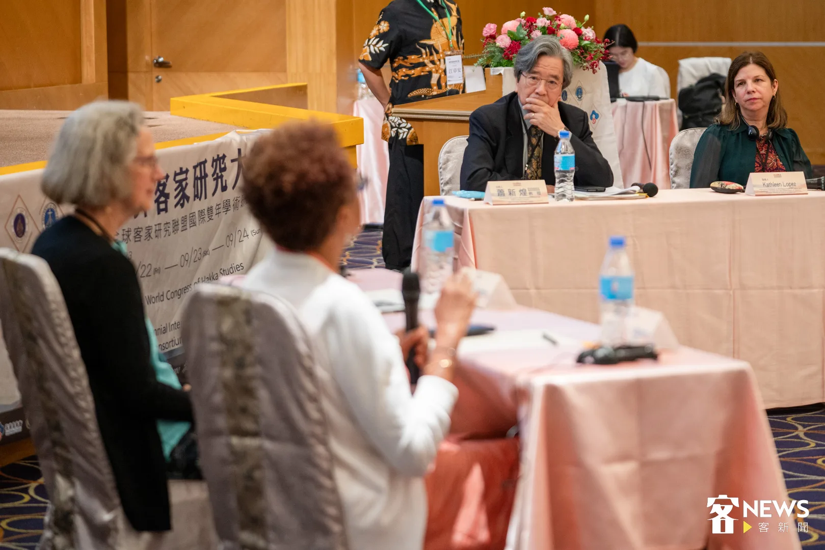 中央大學舉辦的世界客家研究大會,今天早上聚焦在全球客家移民與認同。范修語攝