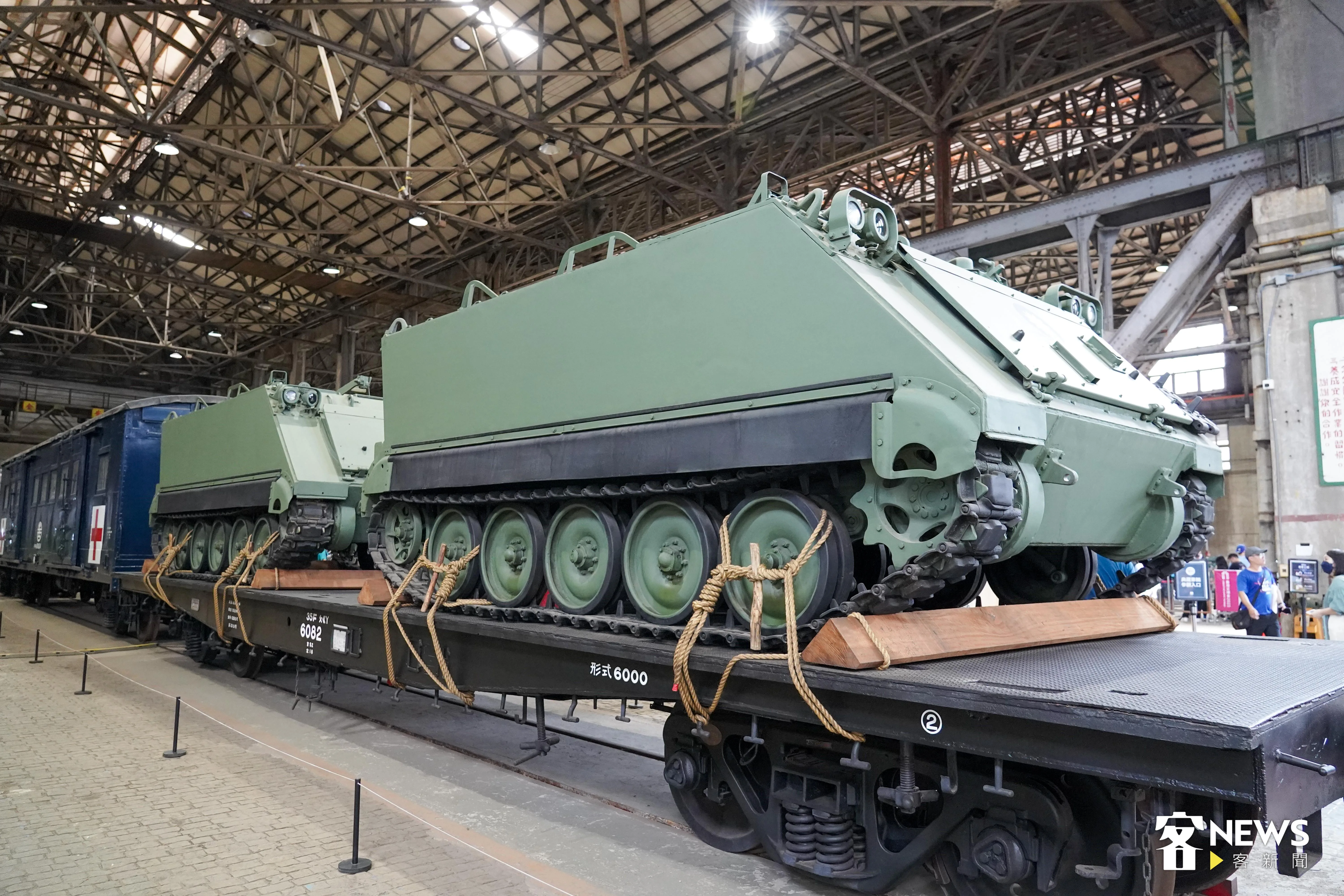 國軍除役的M113裝甲運輸車也在鐵道博物館展出。李台源攝