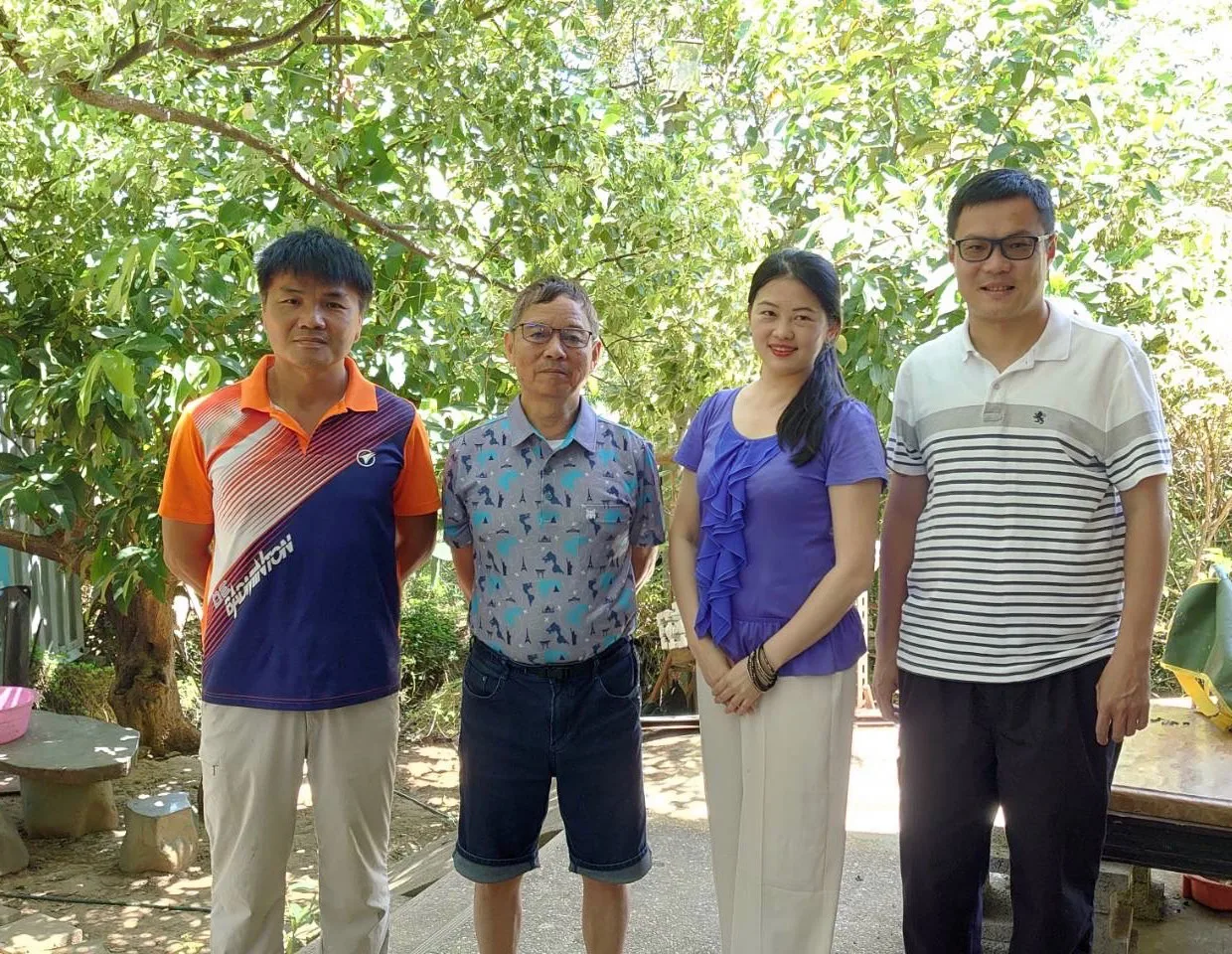 新竹縣反生命園區委員會,從左起為郭台貴委員、孫金清主委、林瓊亭發言人、葉高潔委員,商討籌組大圓山古窯森林委員會事宜。新竹縣反生命園區委員會提供