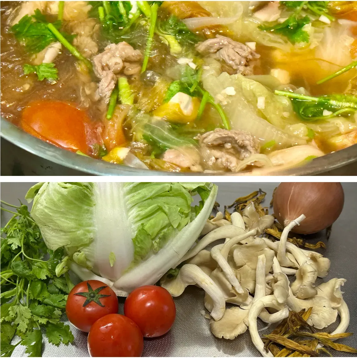 大白菜番茄冬粉鍋。蕭秀琴攝