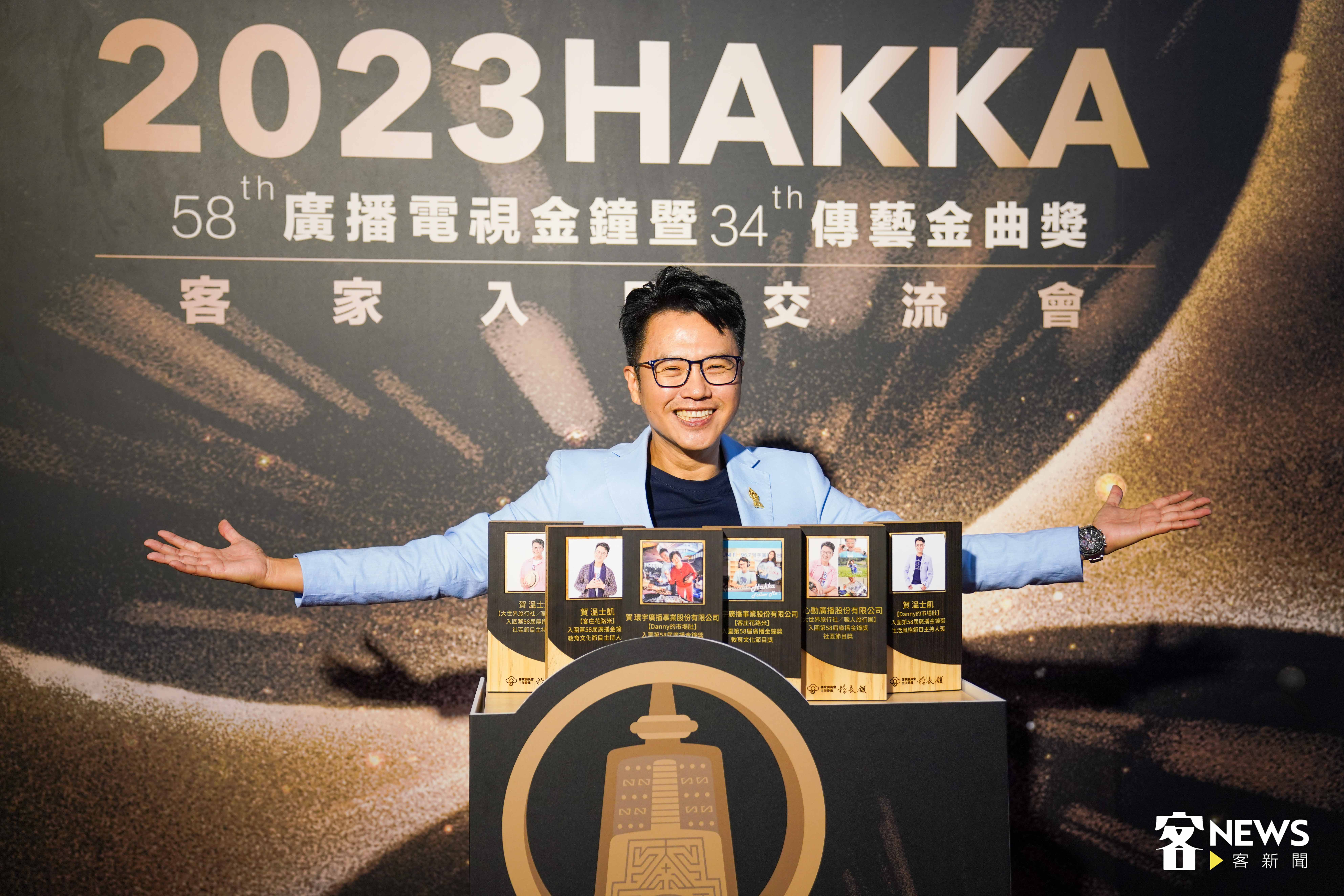 金鐘主持人溫士凱今年以3節目入圍廣播金鐘6項大獎，創下難得歷史紀錄。李台源攝