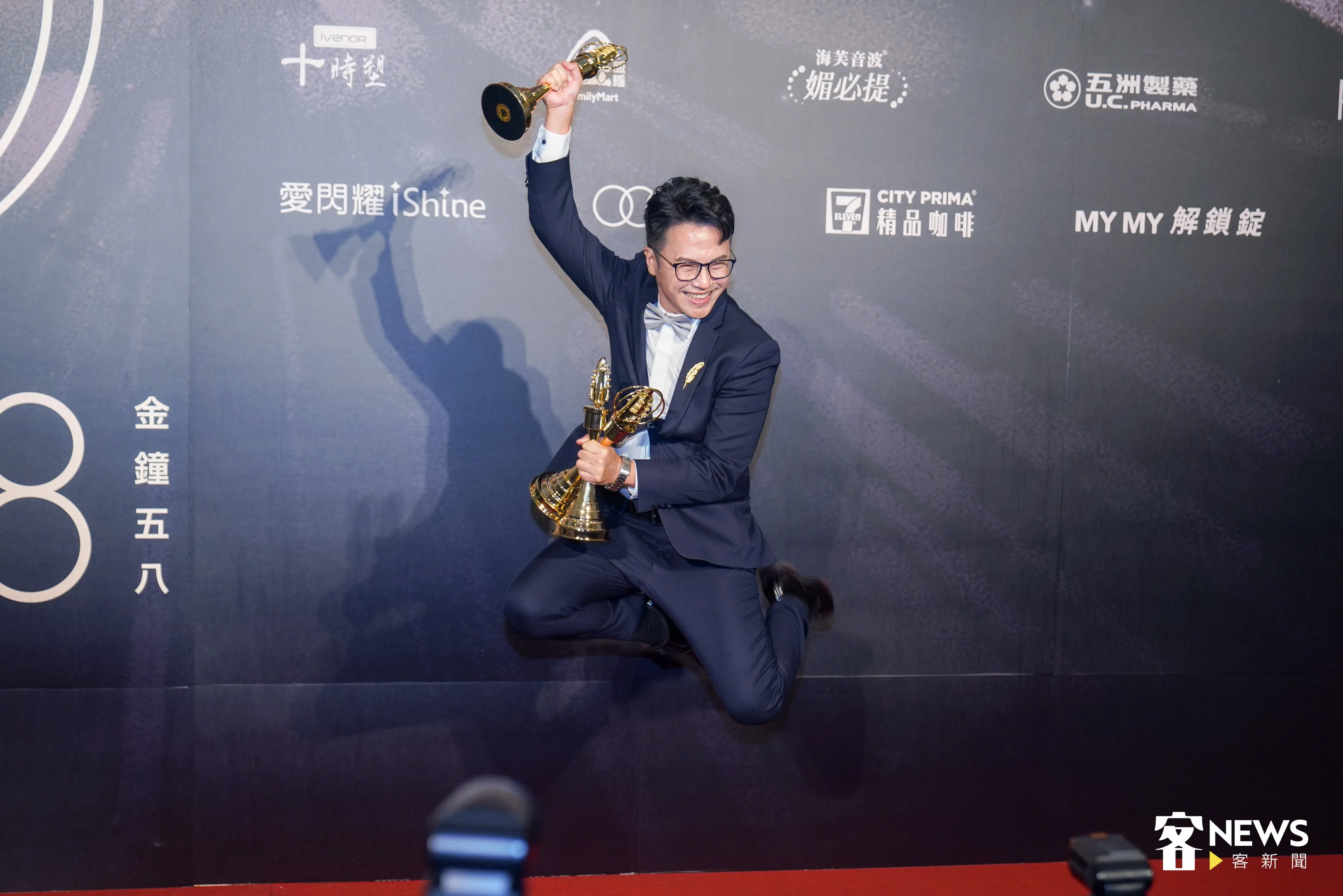 溫士凱在今年的廣播金鐘一舉奪下三座獎盃。范修語攝