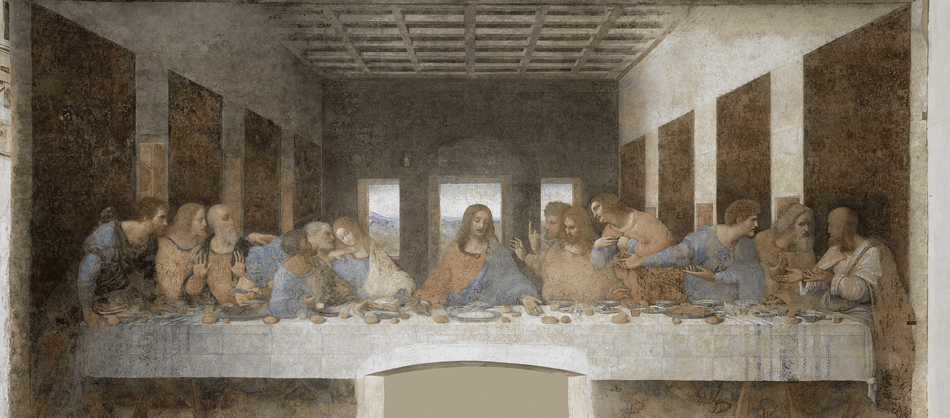 達文西註明壁畫《最後的晚餐》。資料照片,翻攝自Museo Cenacolo Vinciano美術館官方網站
