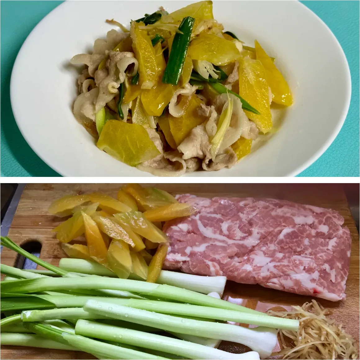 松阪豬肉楊桃咪緒好。蕭秀琴攝