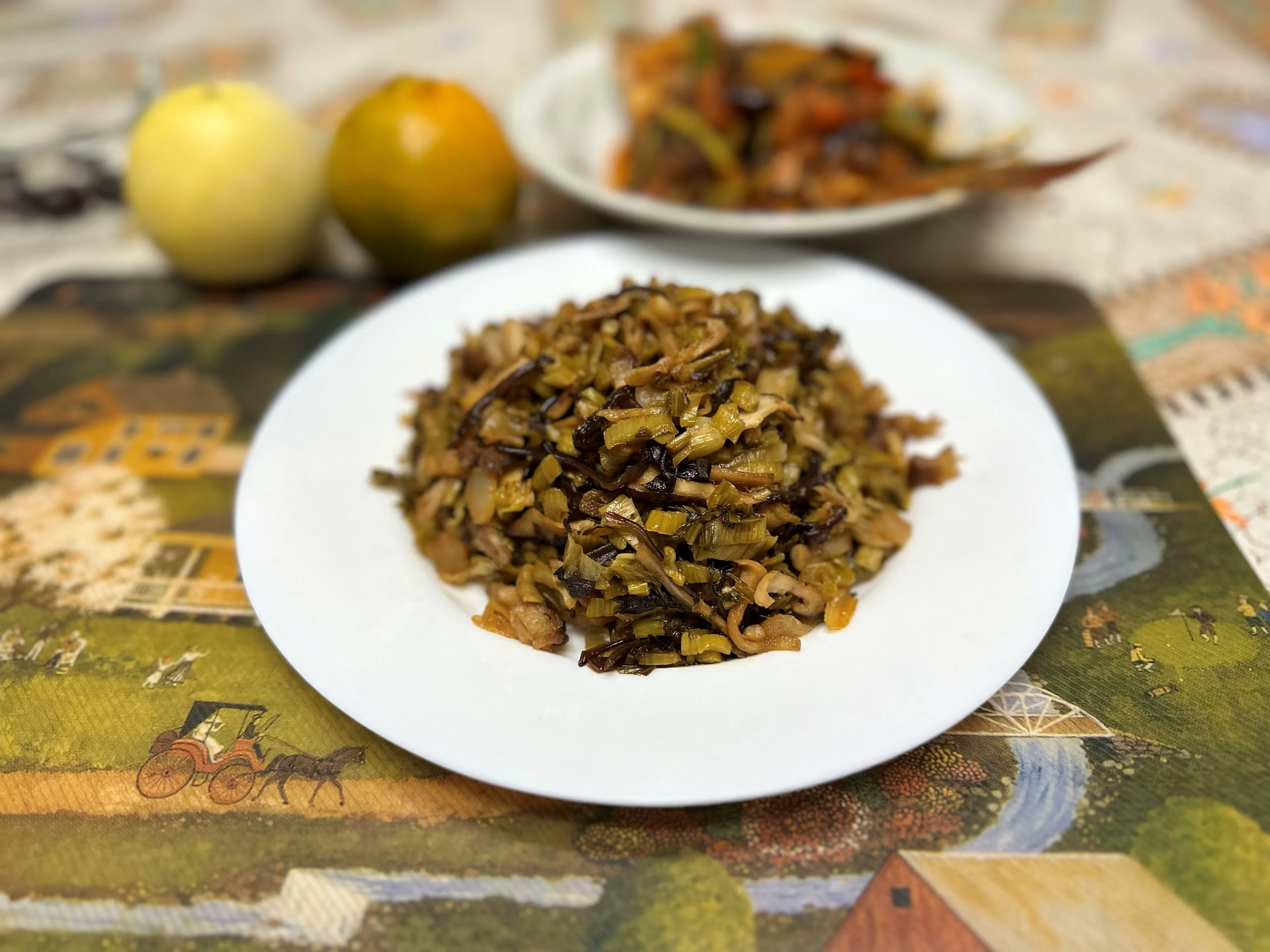 炒水鹹菜肉絲,當零嘴就吃完了。蕭秀琴攝