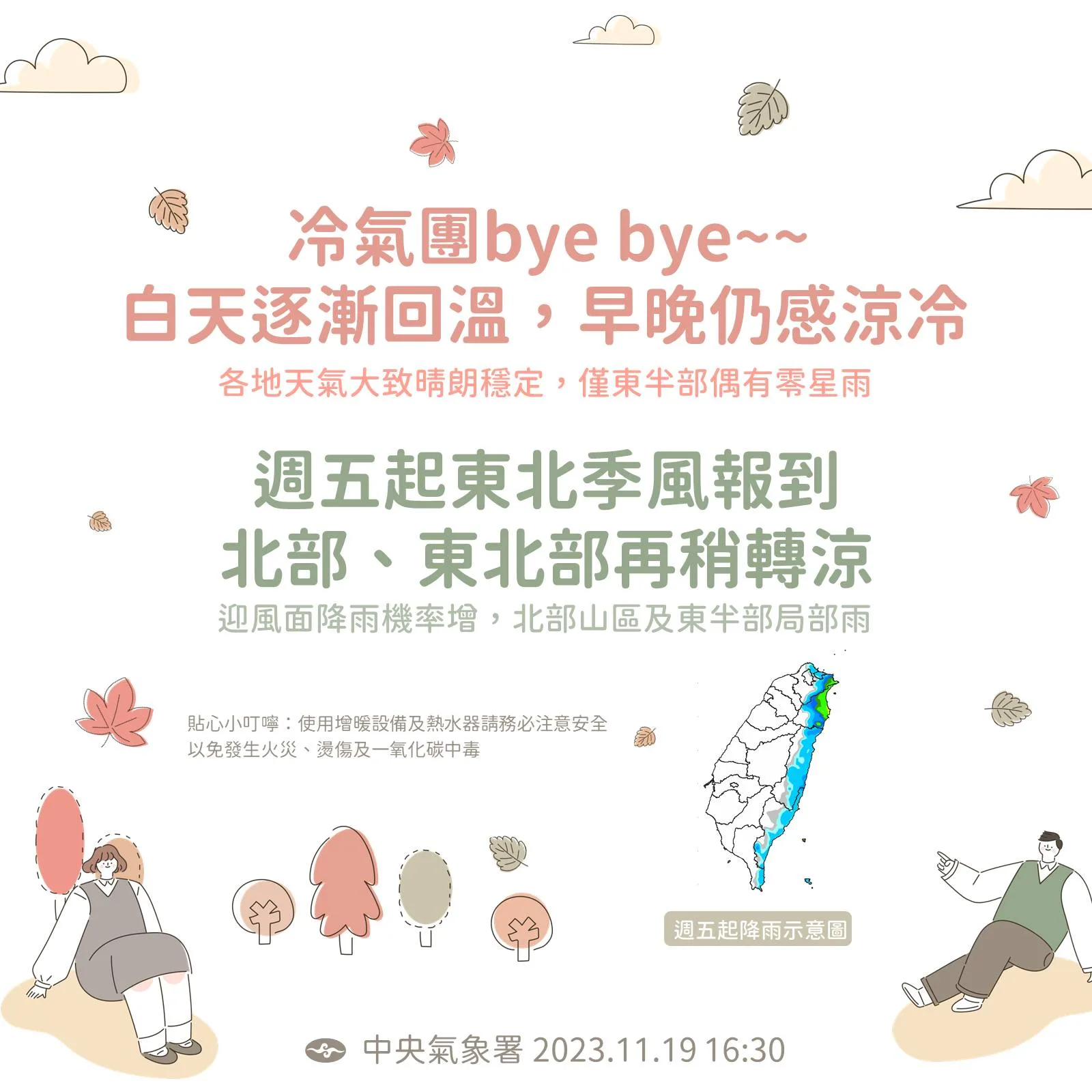 本週天氣預報。翻攝中央氣象署粉專