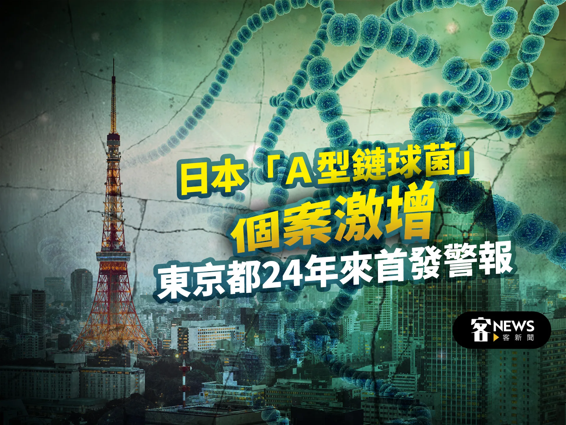 日本「Ａ型鏈球菌」個案激增　東京都24年來首發警報