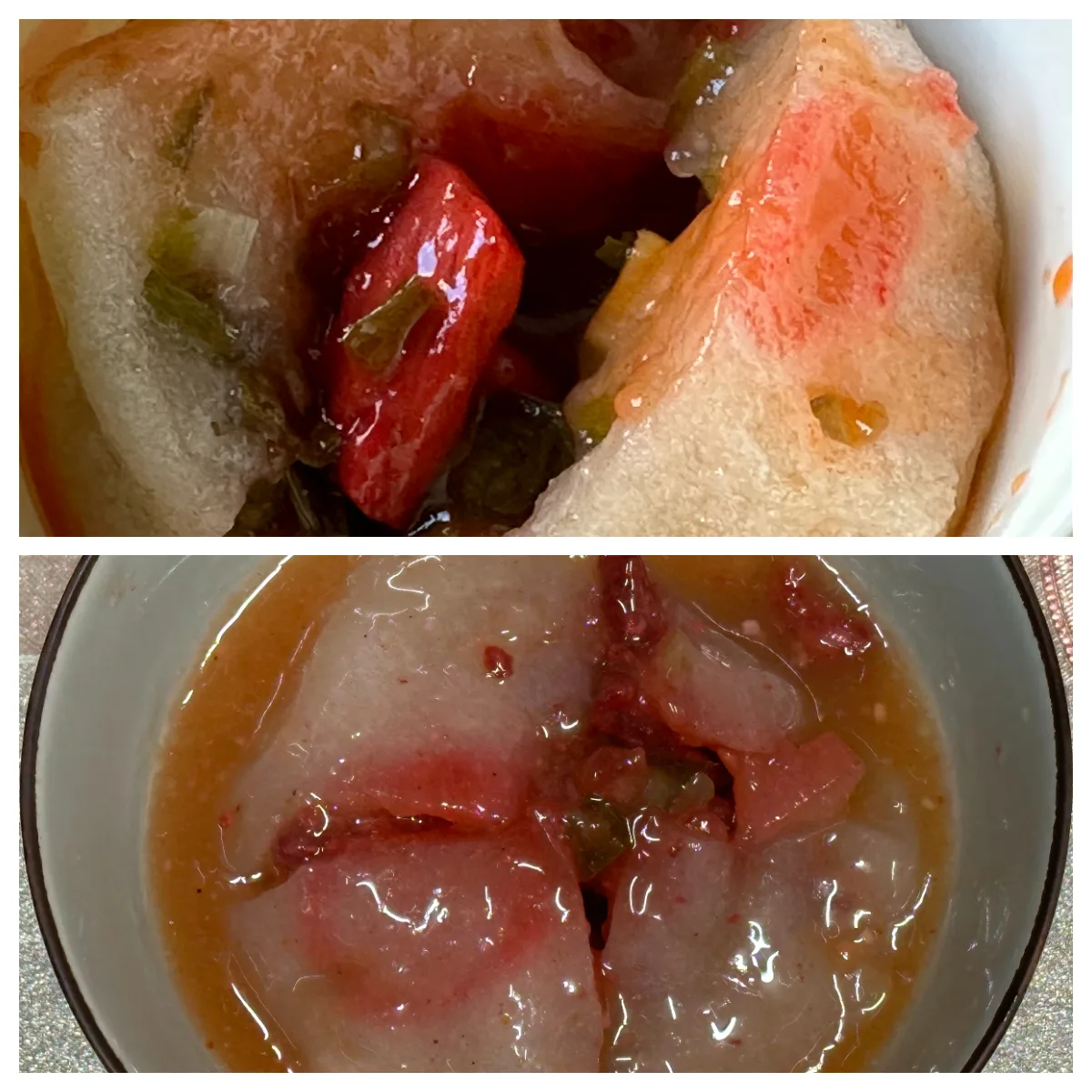 紅糟肉與青蔥是典型的新竹肉圓口味。蕭秀琴攝