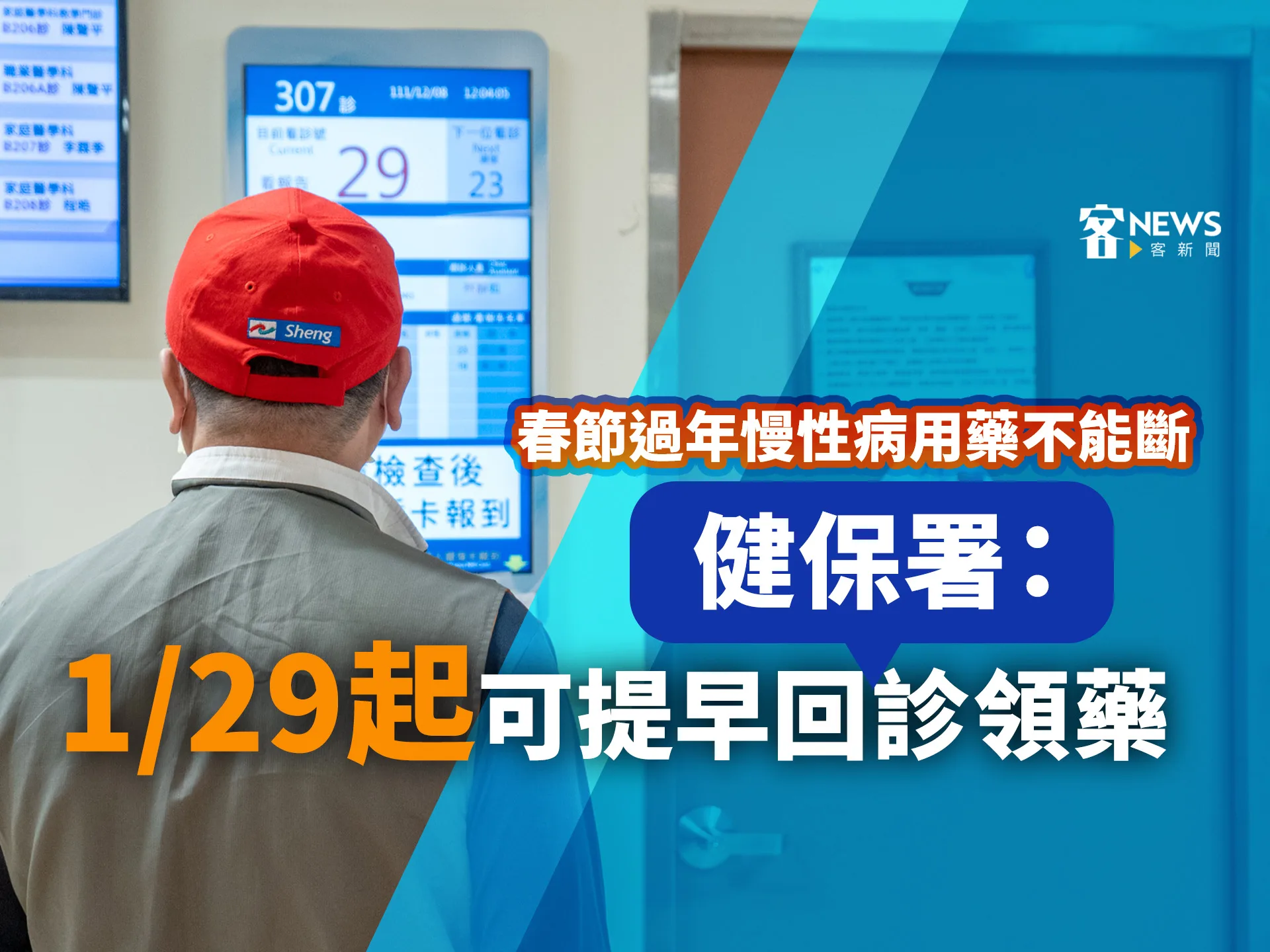 春節過年慢性病用藥不能斷　健保署：1/29起可提早回診領