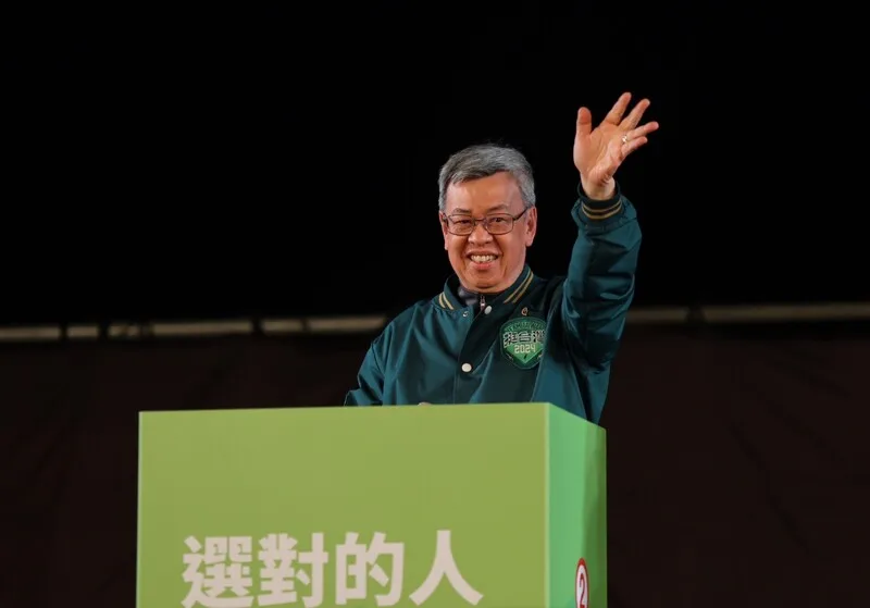 行政院長陳建仁出席致詞，呼籲支持者13日一定要出門投票。中央社