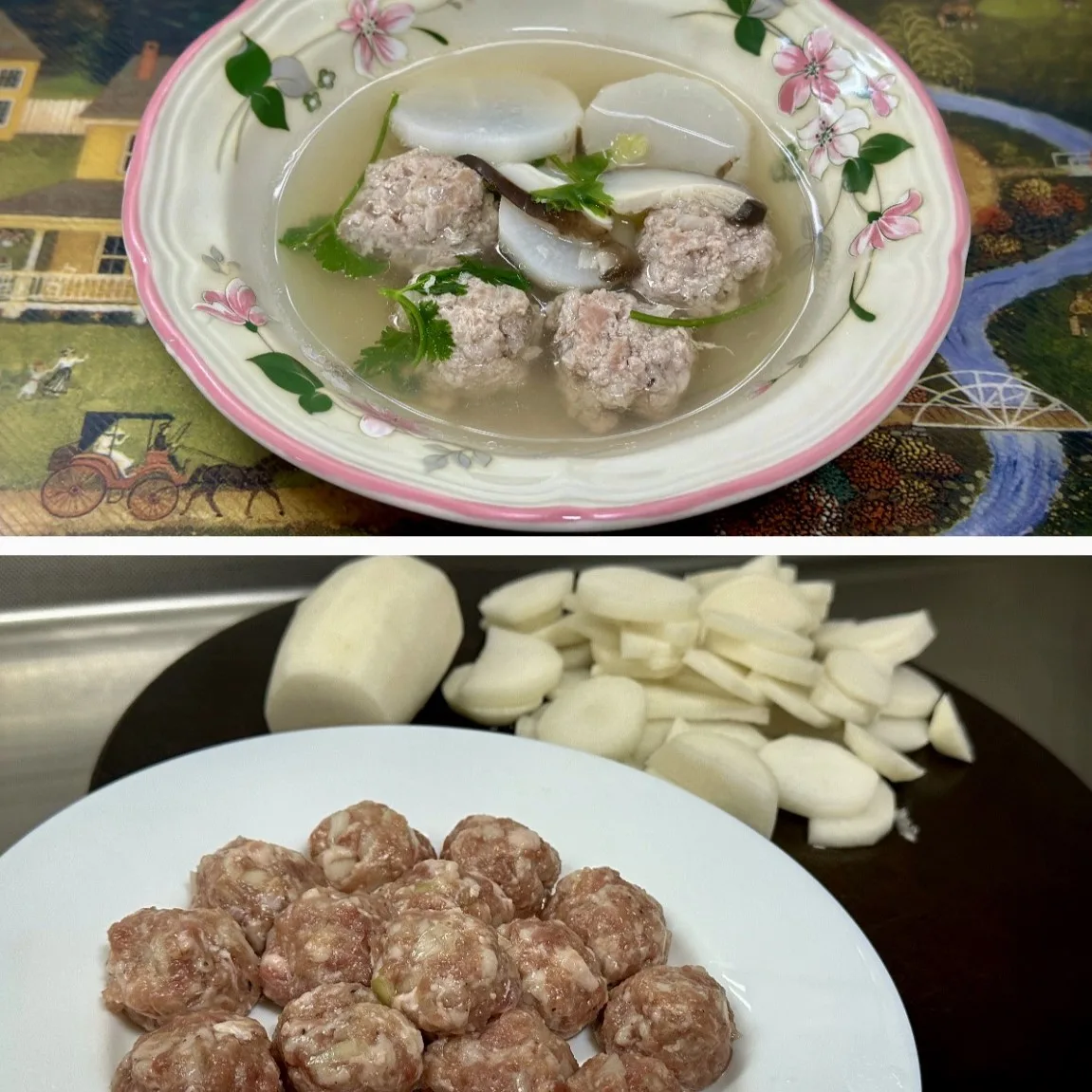 冬天的肉丸蘿蔔湯也是旬味。蕭秀琴攝