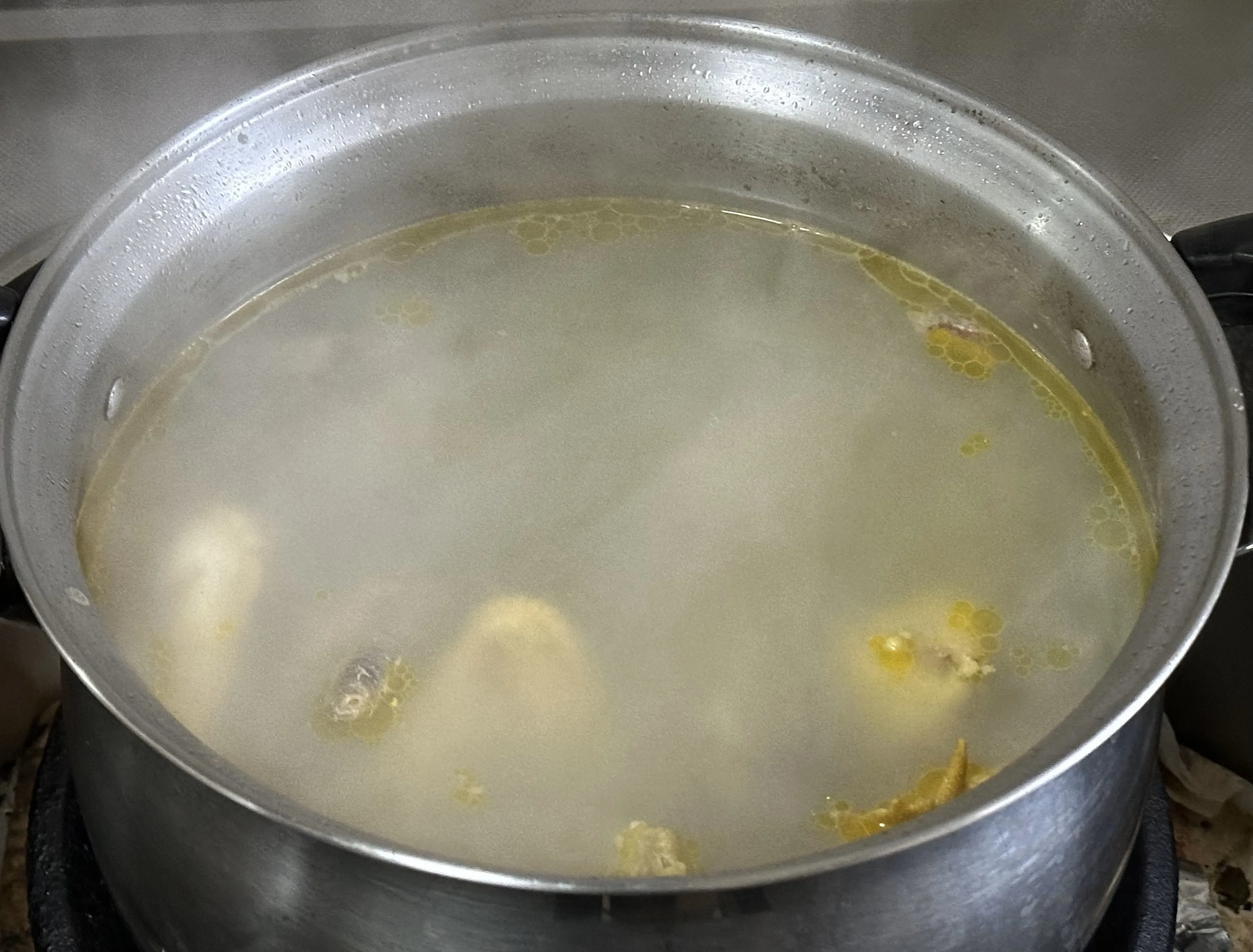 雞肉肥湯比較清淡。蕭秀琴攝