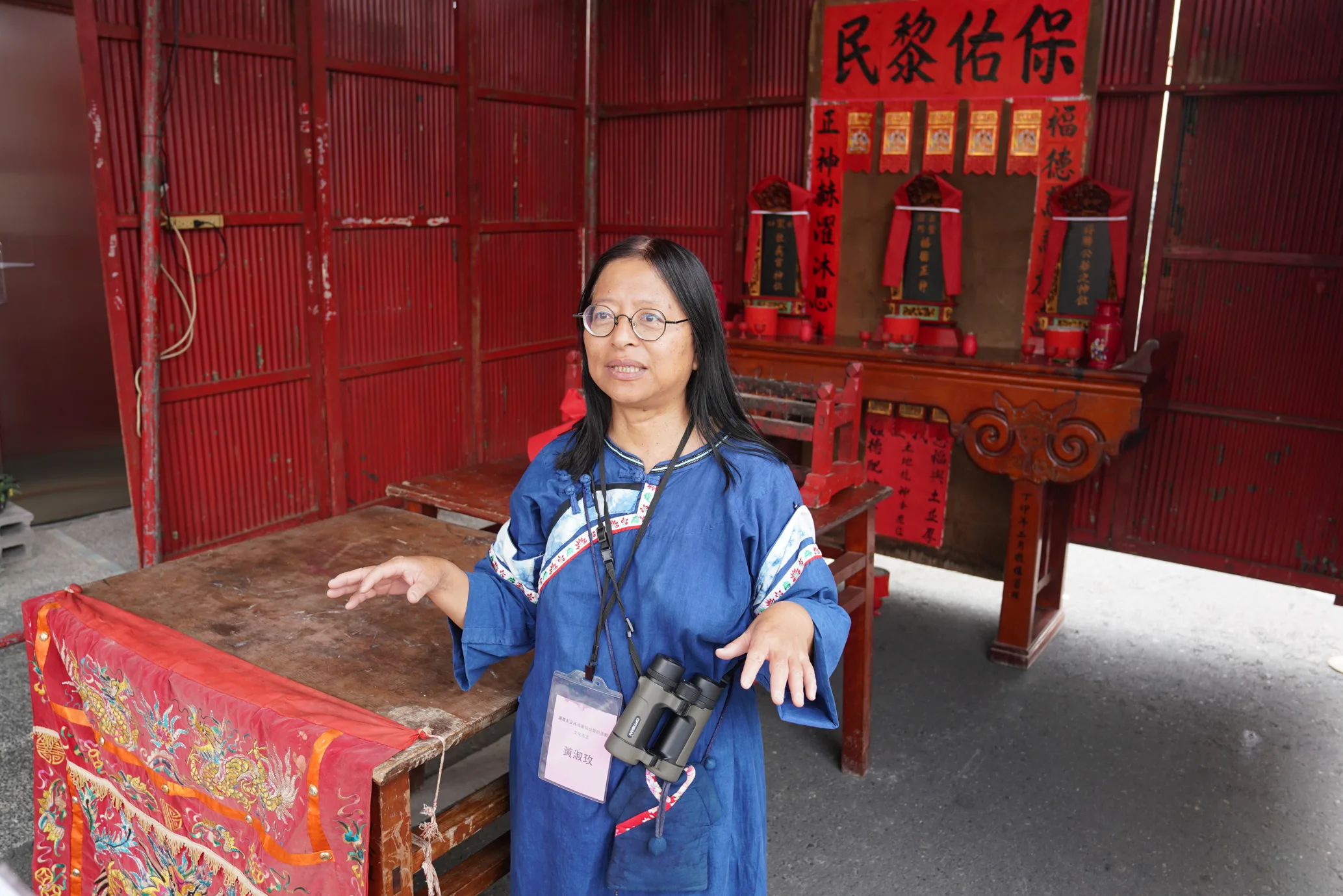 在美濃國中創立八音社的黃淑玫（橘子）老師。洪俊傑攝