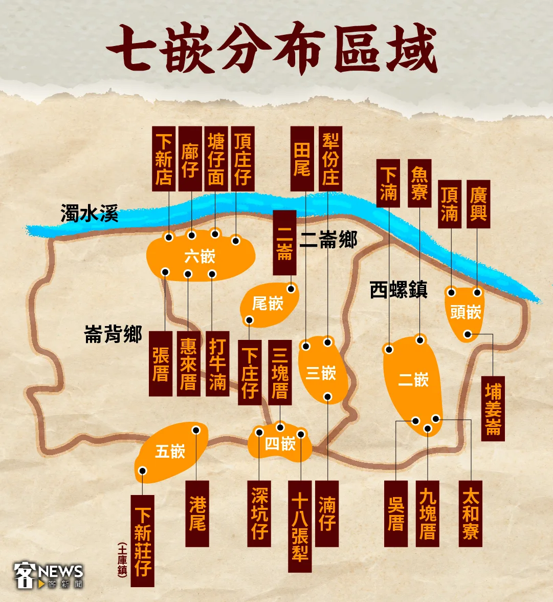 張廖家族依據祖先流傳下來的7條祖訓，以及因應分類械鬥，設立「七嵌」等7聚落。《客新聞》製作