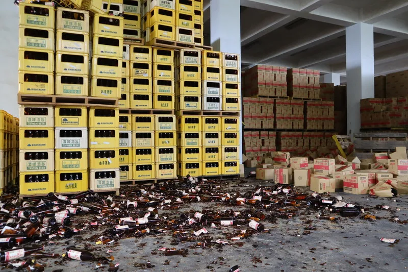 台灣菸酒公司花蓮酒廠受強震影響，廠區內有1萬6000多打酒品傾倒破碎，廠方初估災損約新台幣1400多萬元。中央社