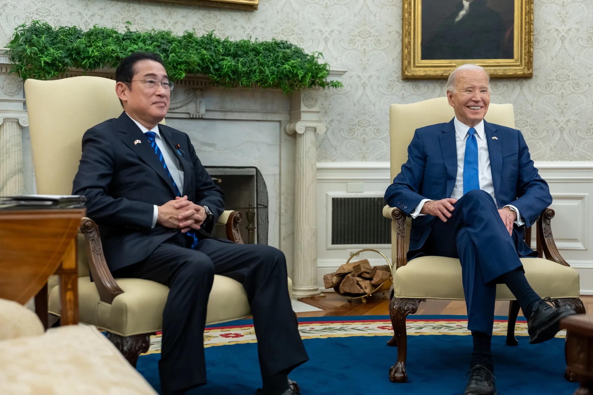 美國總統拜登在白宮會見日本首相岸田文雄。取自白宮臉書