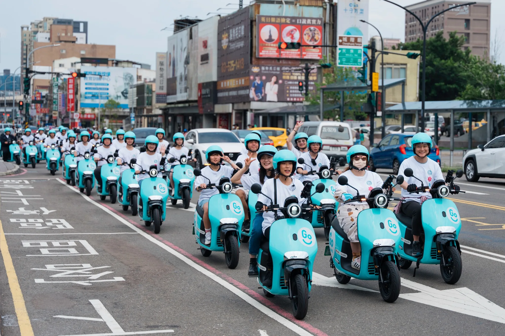 繼六都及雲林有共享機車GoShare可租借，現在gogoro業者也進駐大新竹，昨17日gogoro進行街頭宣傳。翻攝自GoShare臉書