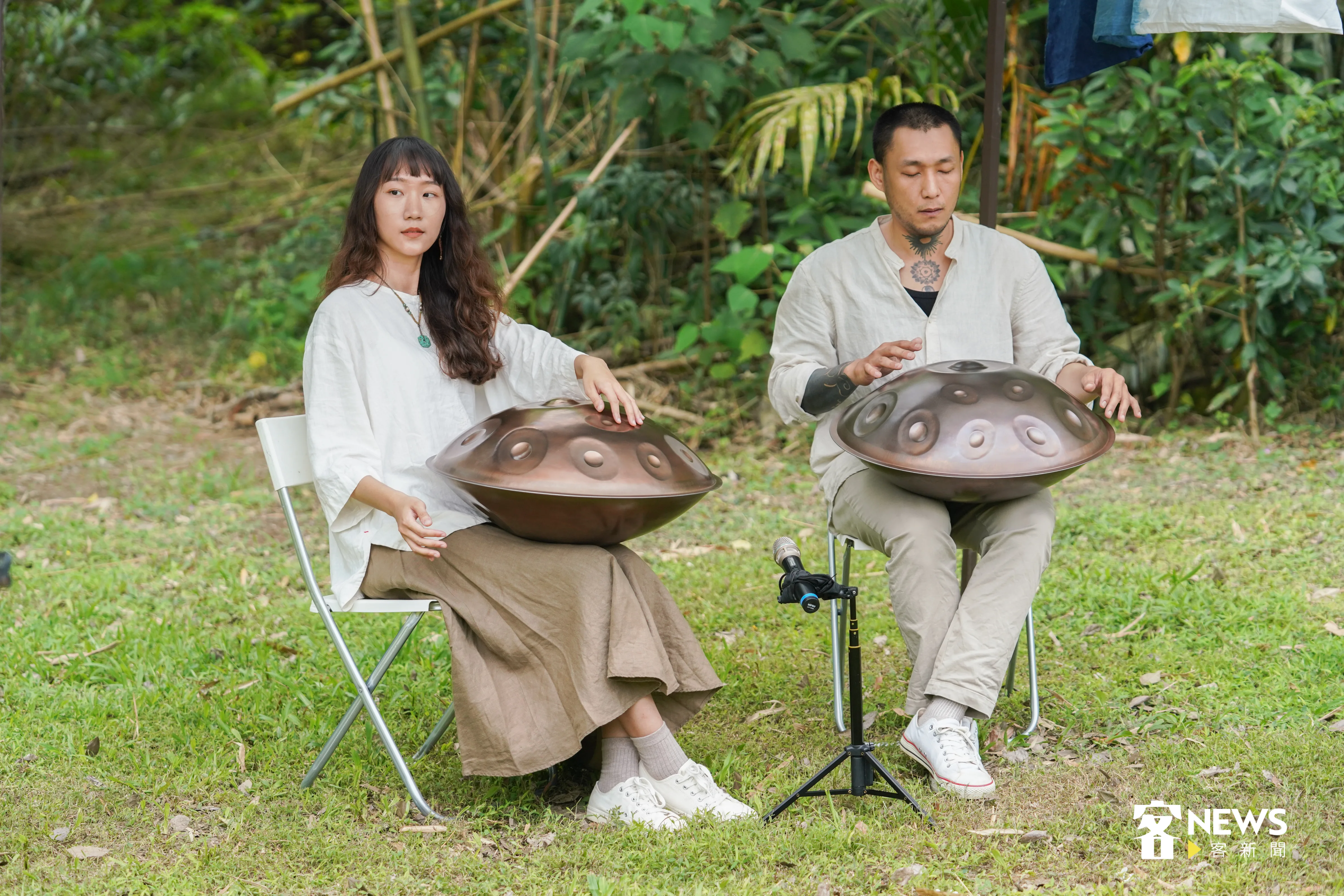 桐花祭開幕空靈鼓表演。洪俊傑攝