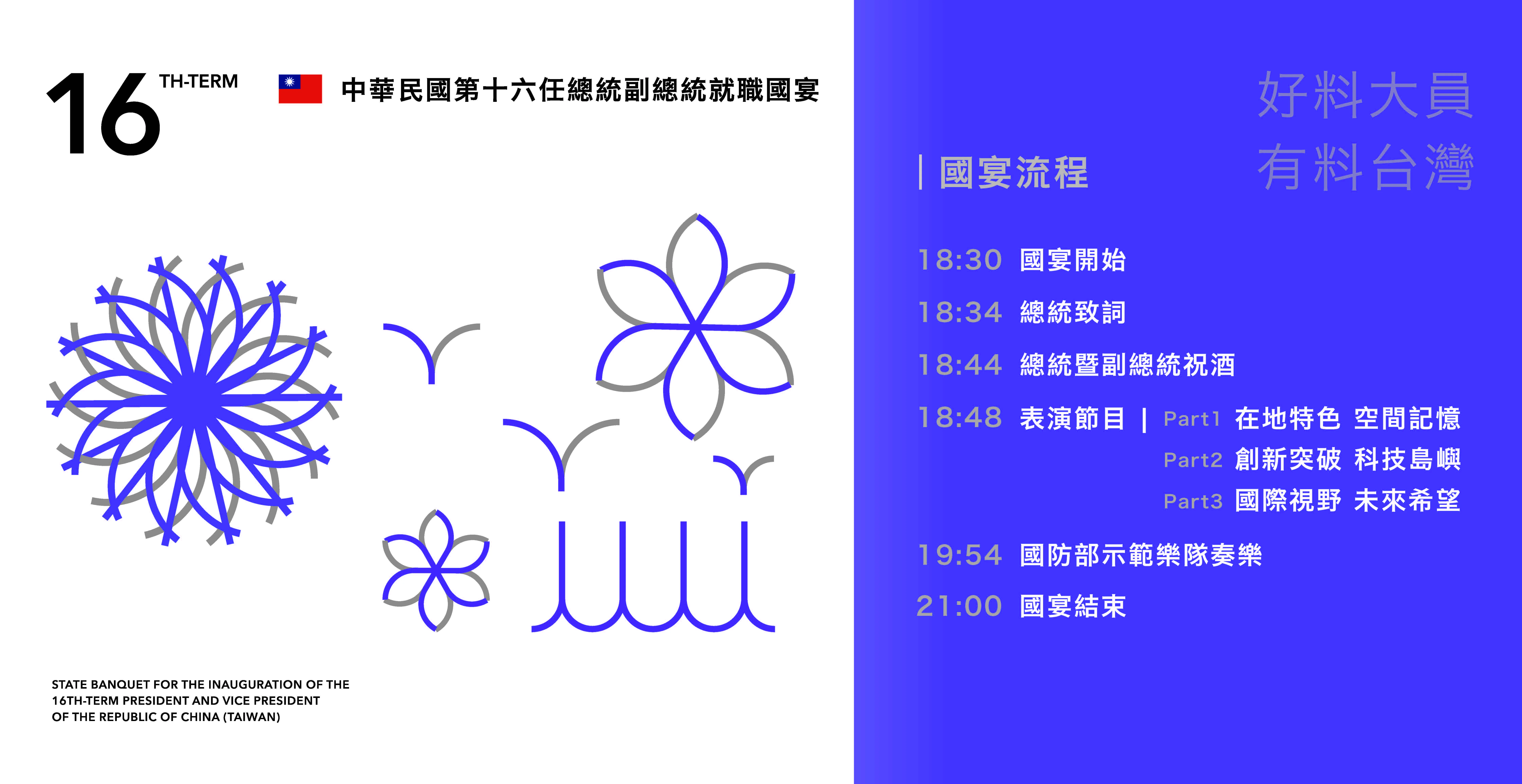 就職典禮晚宴主視覺與流程。中華文化總會提供