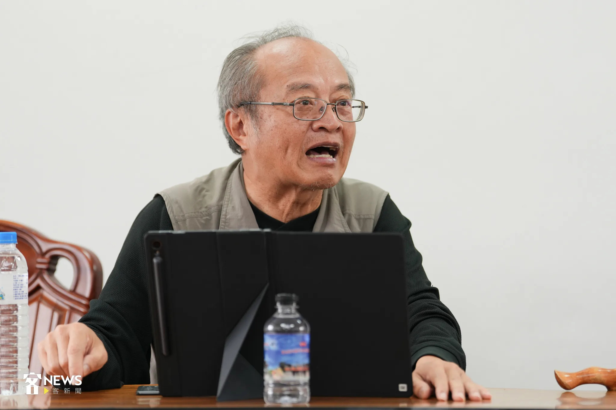 陽明交大榮譽教授林健正倡議，希望校方能審慎評估此案。宋佩遙攝