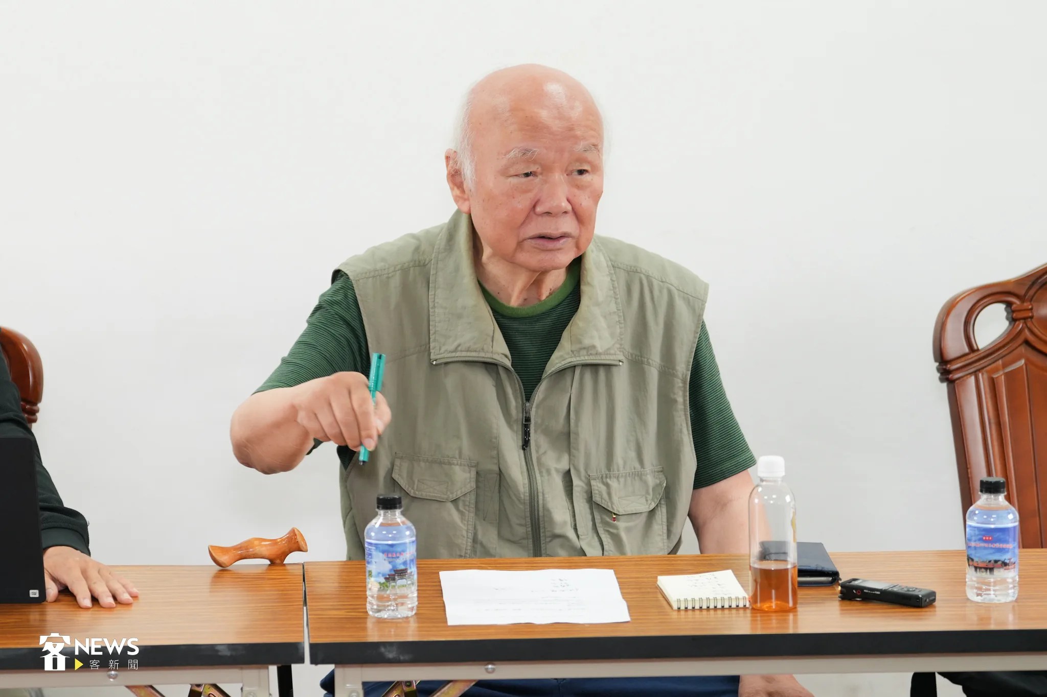 前新竹縣長林光華針對陽明交大產學合作爭議表示意見。宋佩遙攝