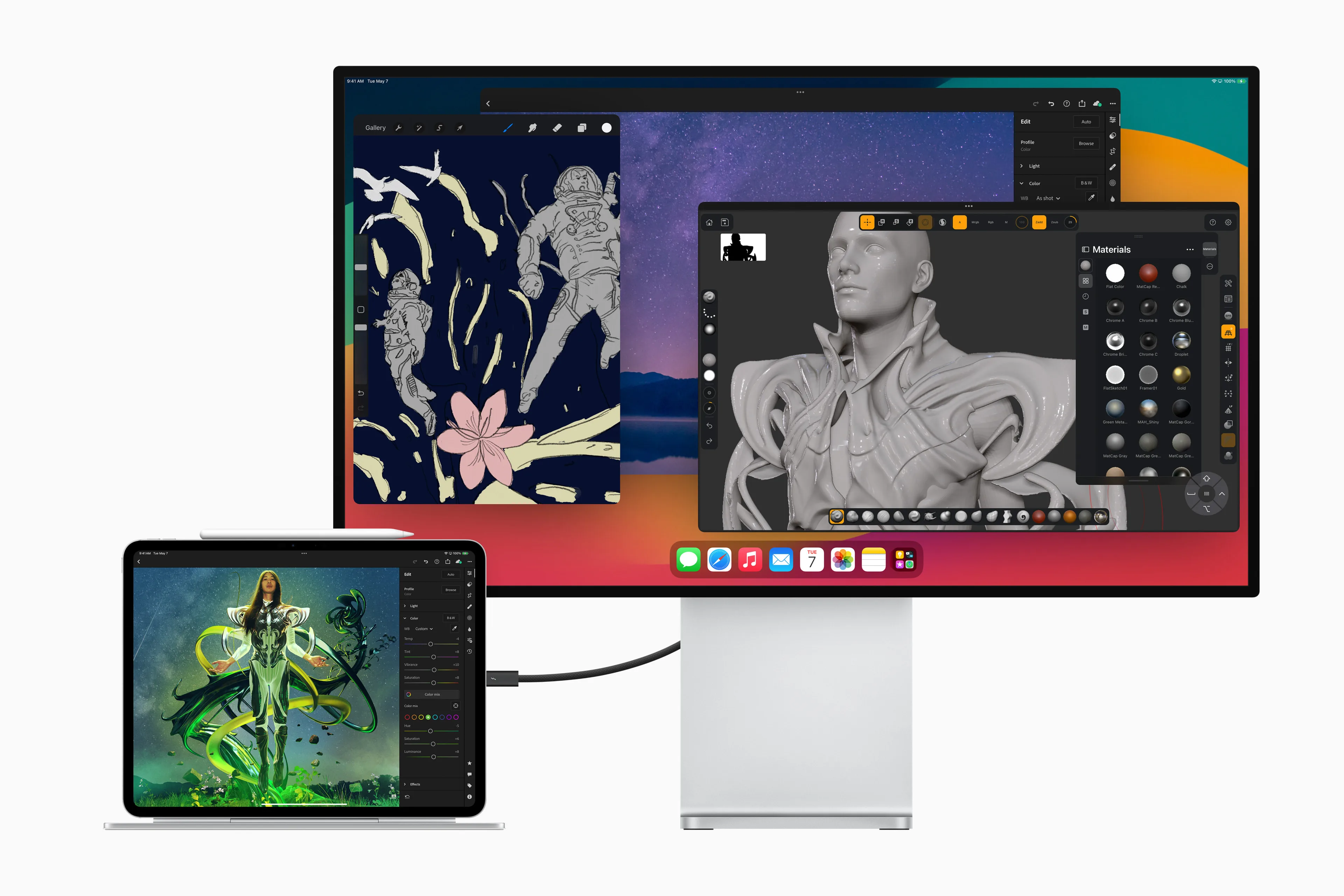 Apple最新款iPad Pro,搭配歷代最薄M4晶片,AI功能也提升。Apple提供