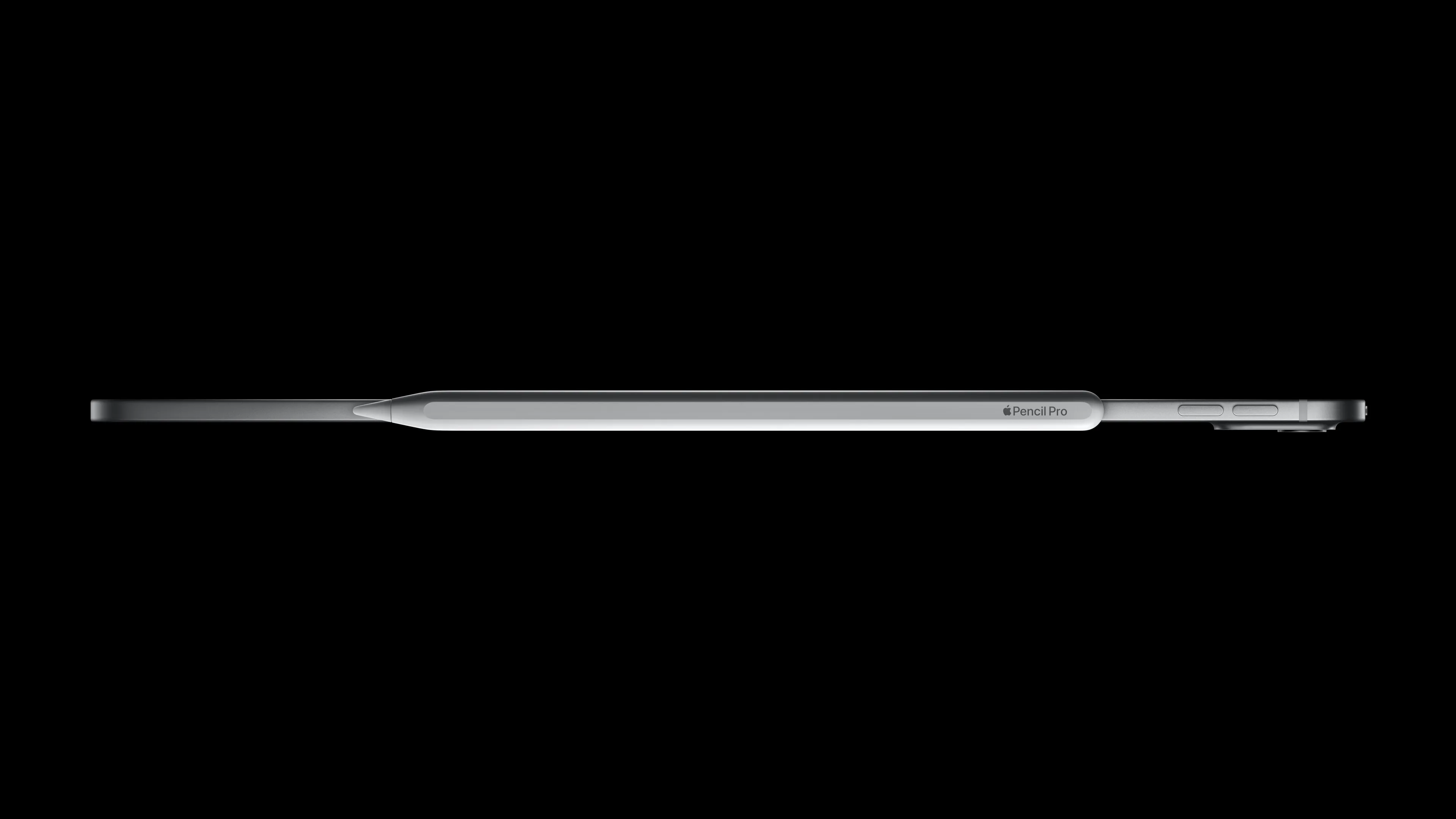 Apple最新款M4晶片iPad Pro搭載Apple Pencil,機台厚度僅有5.1公釐。Apple提供