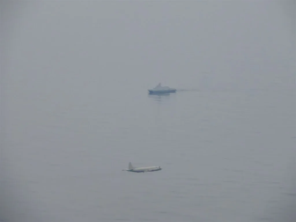 中共49軍機26艦船台海周邊活動 國軍P-3C反潛機監控警戒。國防部提供