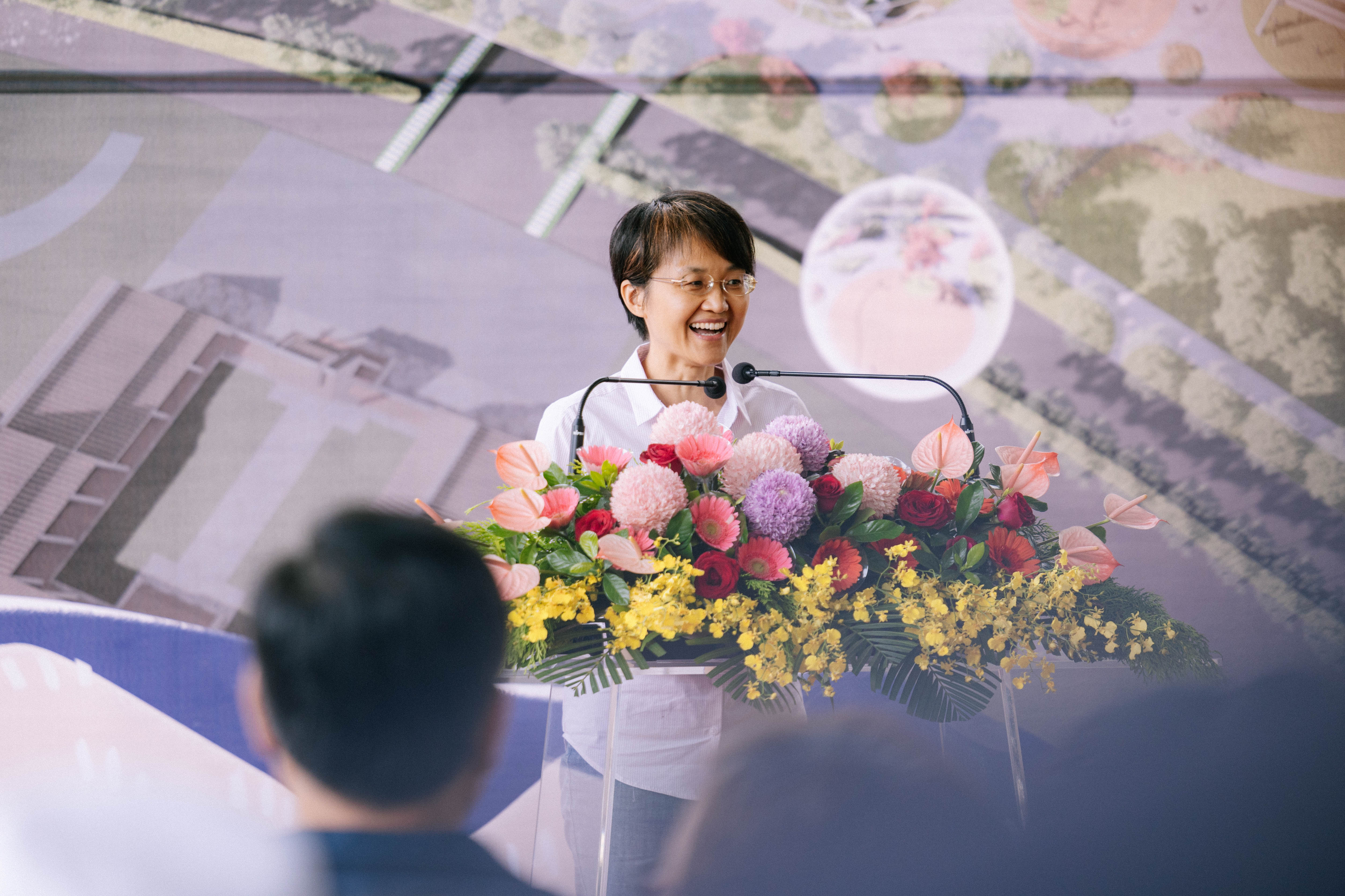 客委會主委古秀妃致詞。客委會提供