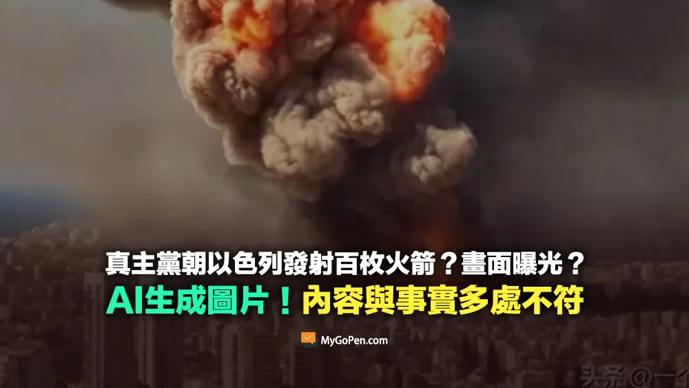【錯誤】真主黨朝以色列發射百枚火箭照片？AI生成圖片！內容與事實多處不符