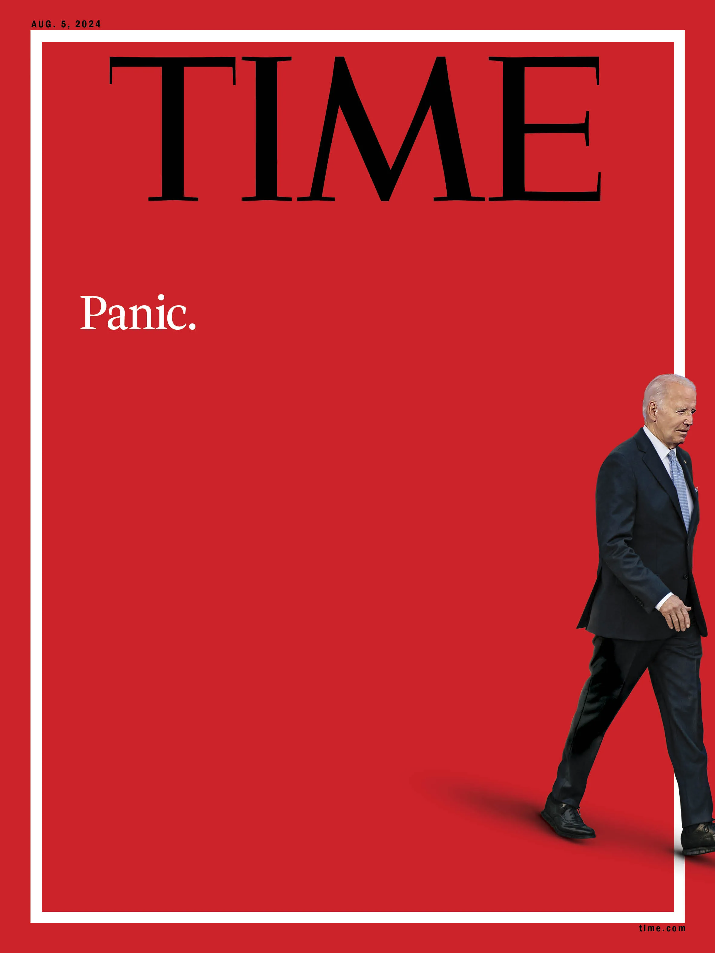 時代雜誌(TIME)封面指民主黨對拜登選情陷入恐慌。翻攝TIME X