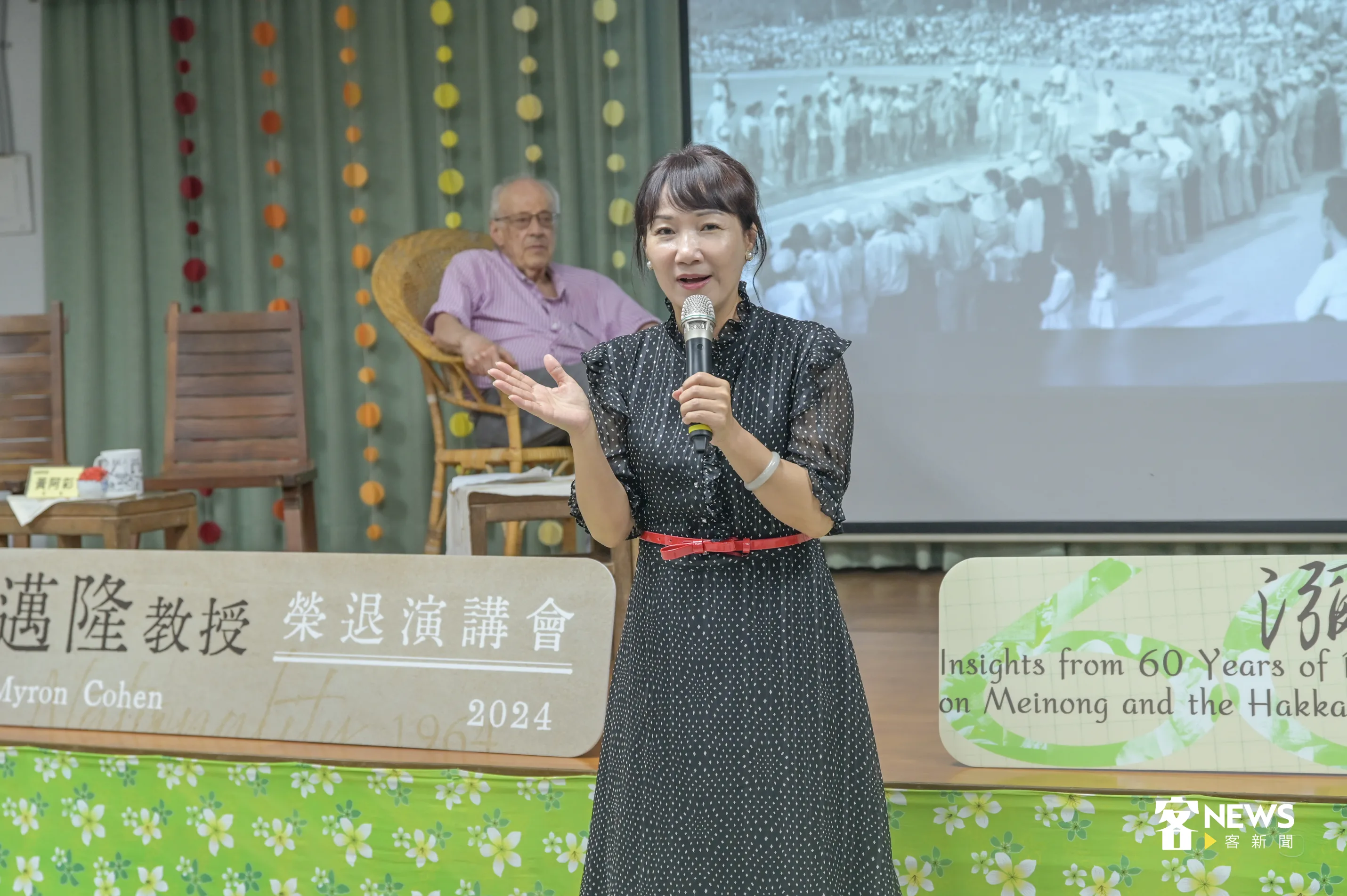高雄市客委會主委楊瑞霞,也細說與孔邁隆相處有趣互動故事。洪俊傑攝