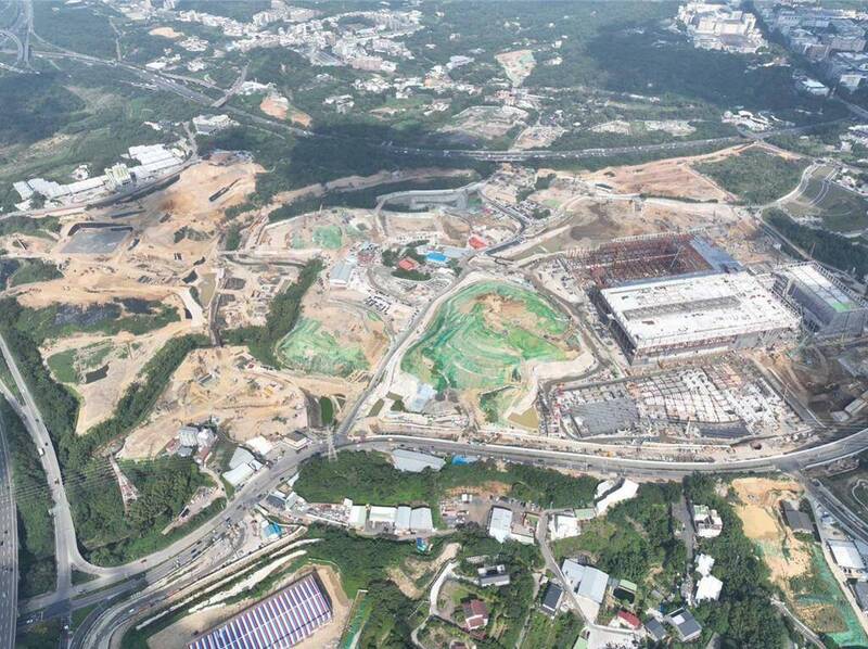 台積電寶山2期擴廠施工空拍。寶山鄉公所提供