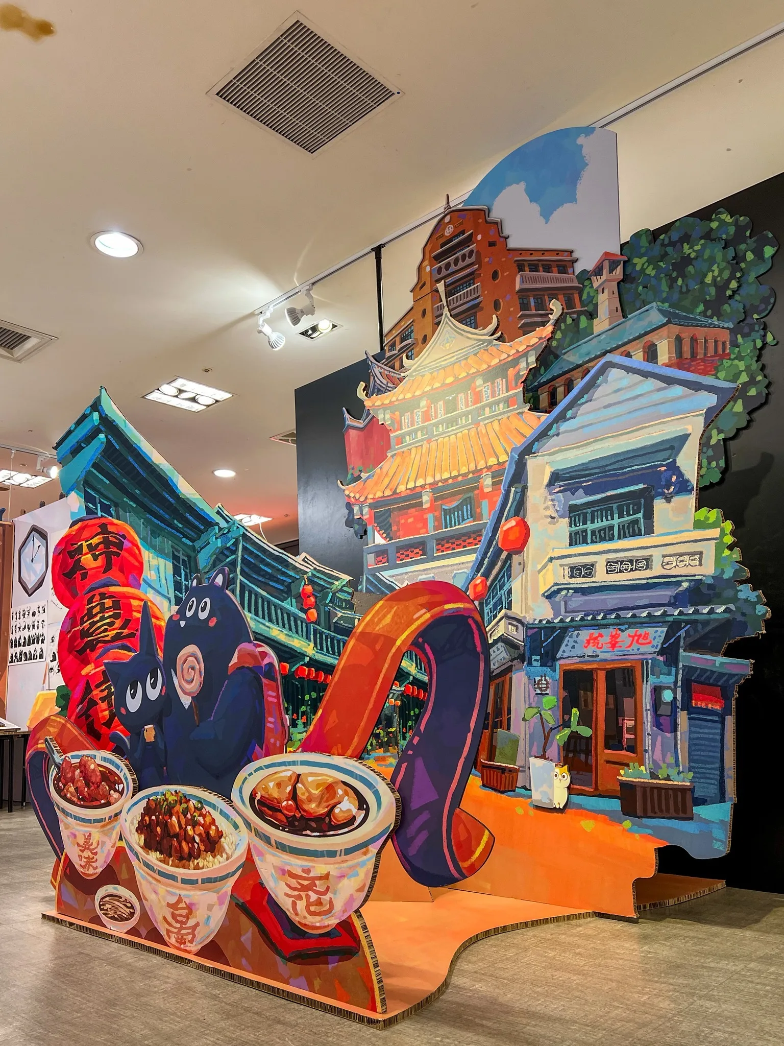 諾米畫作〈台灣名景〉描繪台南特色建築。翻攝自Nuomi 諾米FB