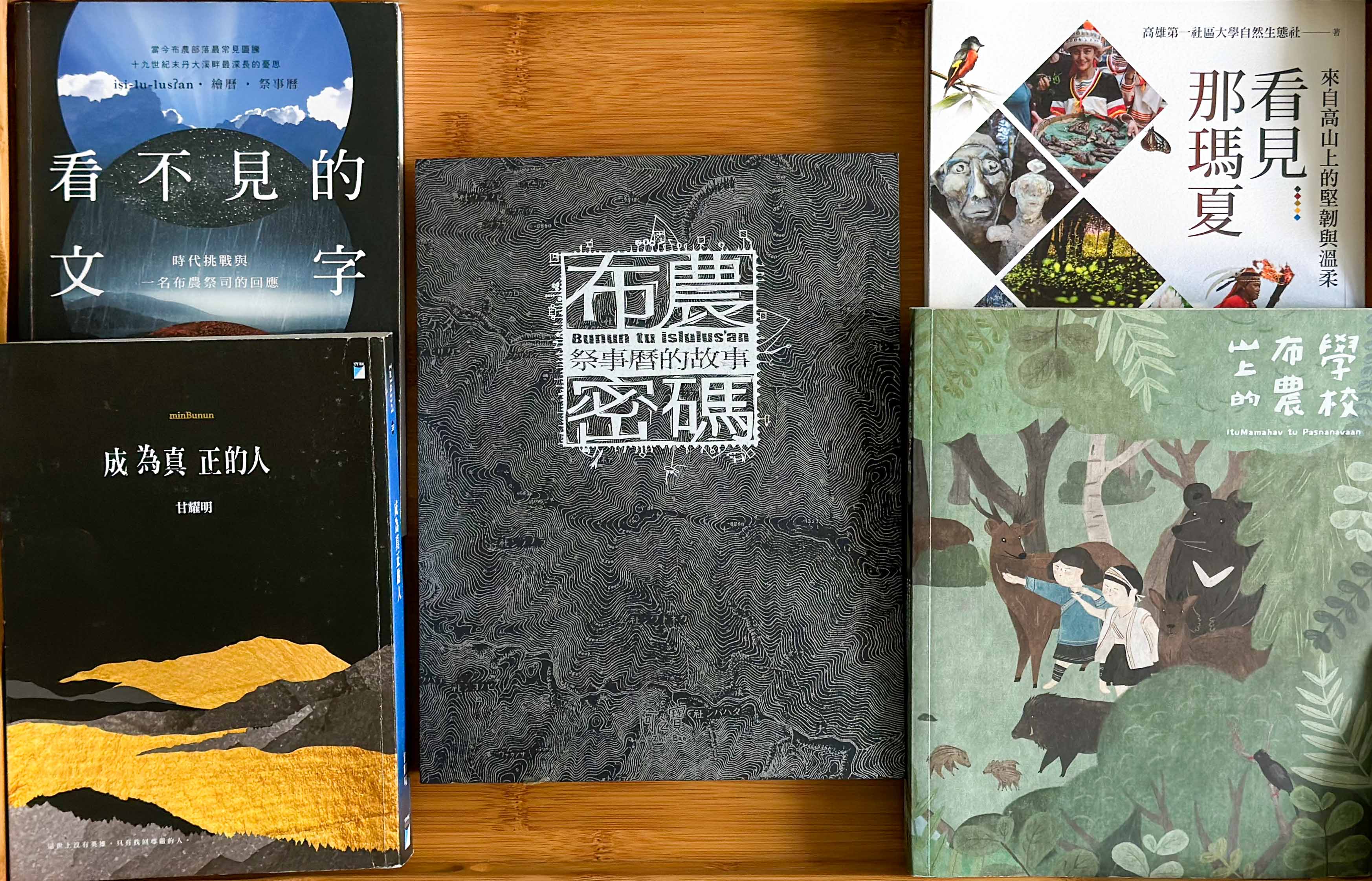 這幾本書都與布農族有關。蕭秀琴攝