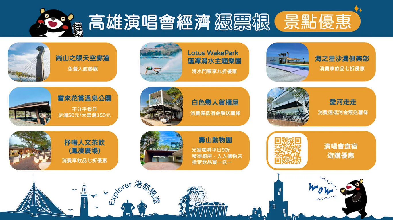 風景區店家也推出憑演唱會票根享優惠活動。高雄旅遊網提供