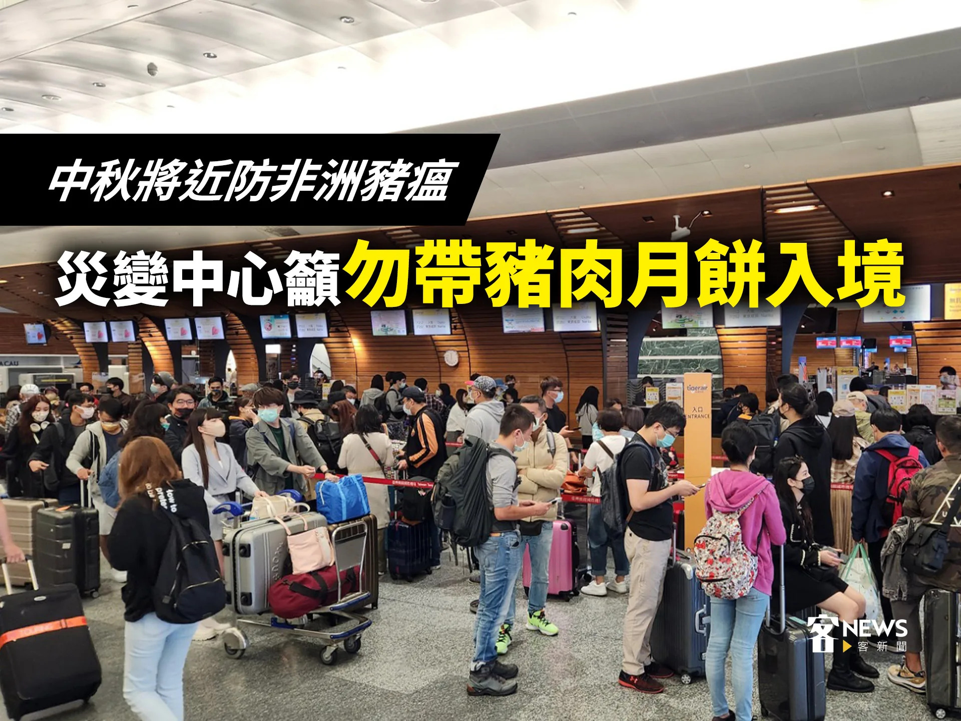 中秋將近防非洲豬瘟　災變中心籲勿帶豬肉月餅入境