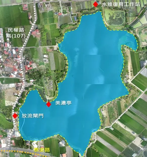 美濃湖水庫防洪清疏9月開工清淤土方免費提供農民載運。高雄水利局提供