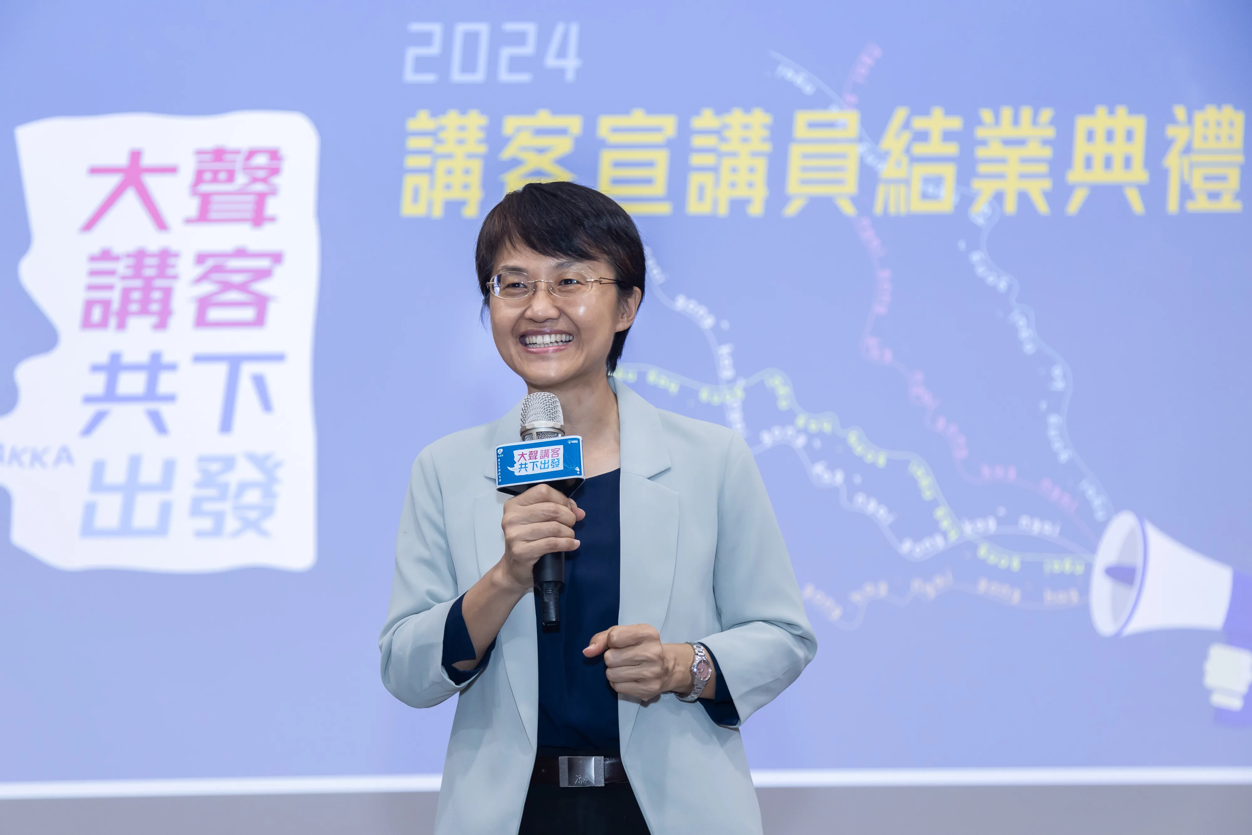 客委會主委古秀妃致詞。客委會提供