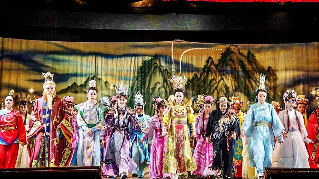 「秋之竹北戲劇行旅節」邀請到明華園劇團演出(2023年資料照)。竹北市公所提供