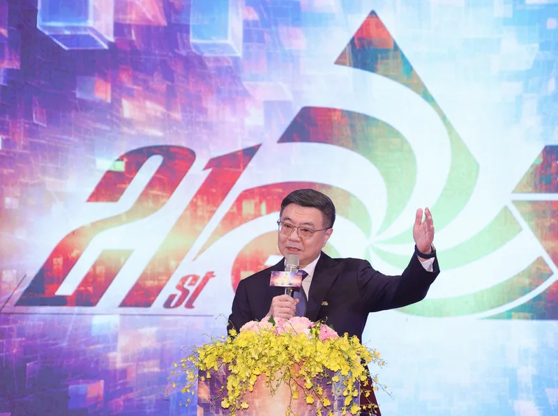 卓榮泰今天出席金檔獎暨金質獎頒獎典禮。中央社