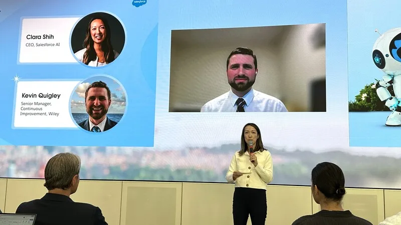 Salesforce推AI代理人，AI部門執行長史宗瑋（Clara Shih）解說新技術核心。中央社