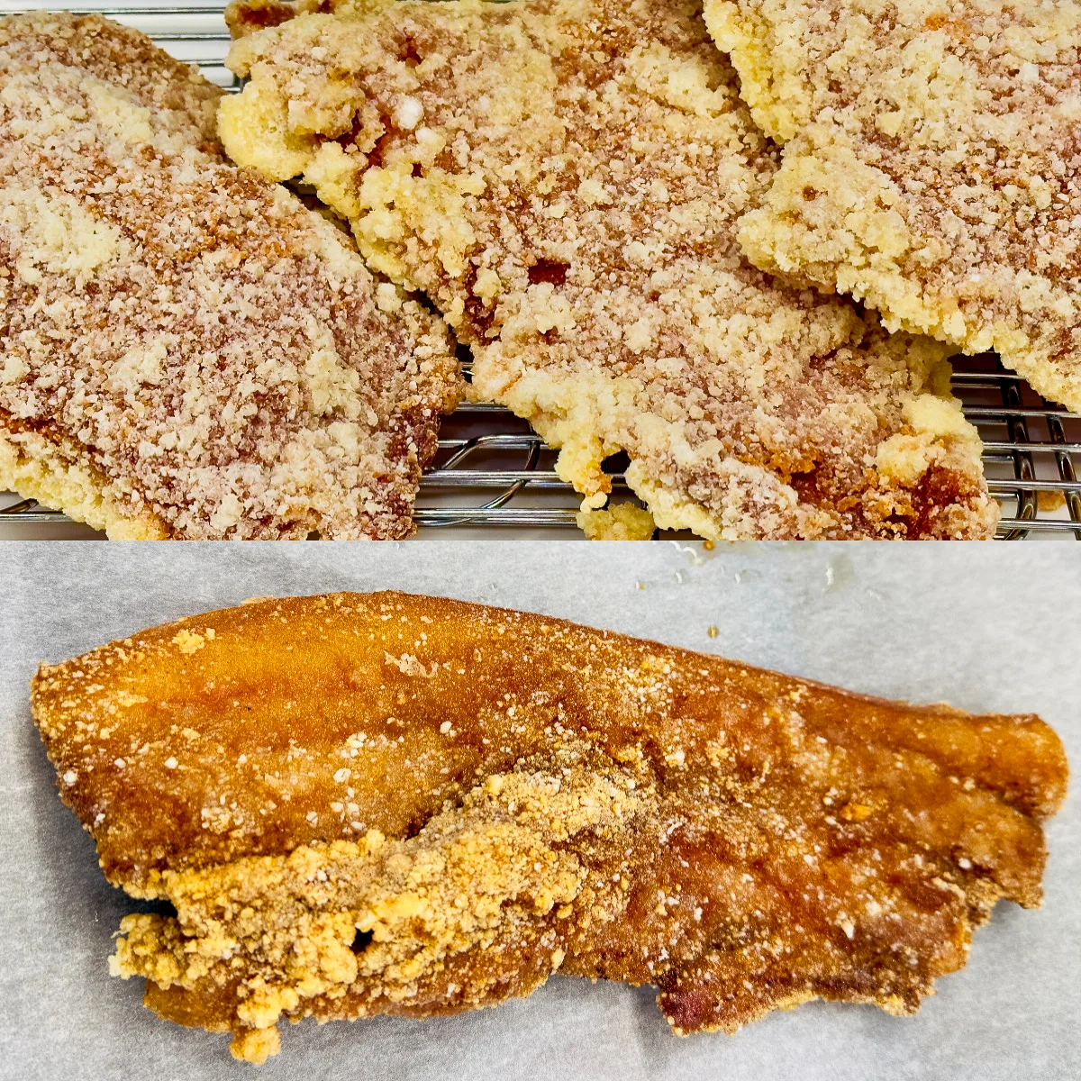 裹蕃薯粉炸糟嫲三層肉。蕭秀琴攝