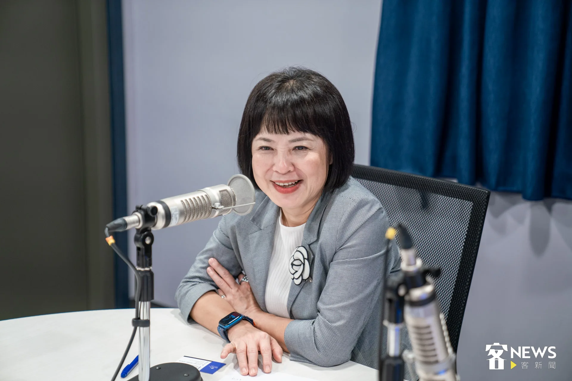 林月琴立委分享自己兒時在客庄的記憶。朱愷元攝