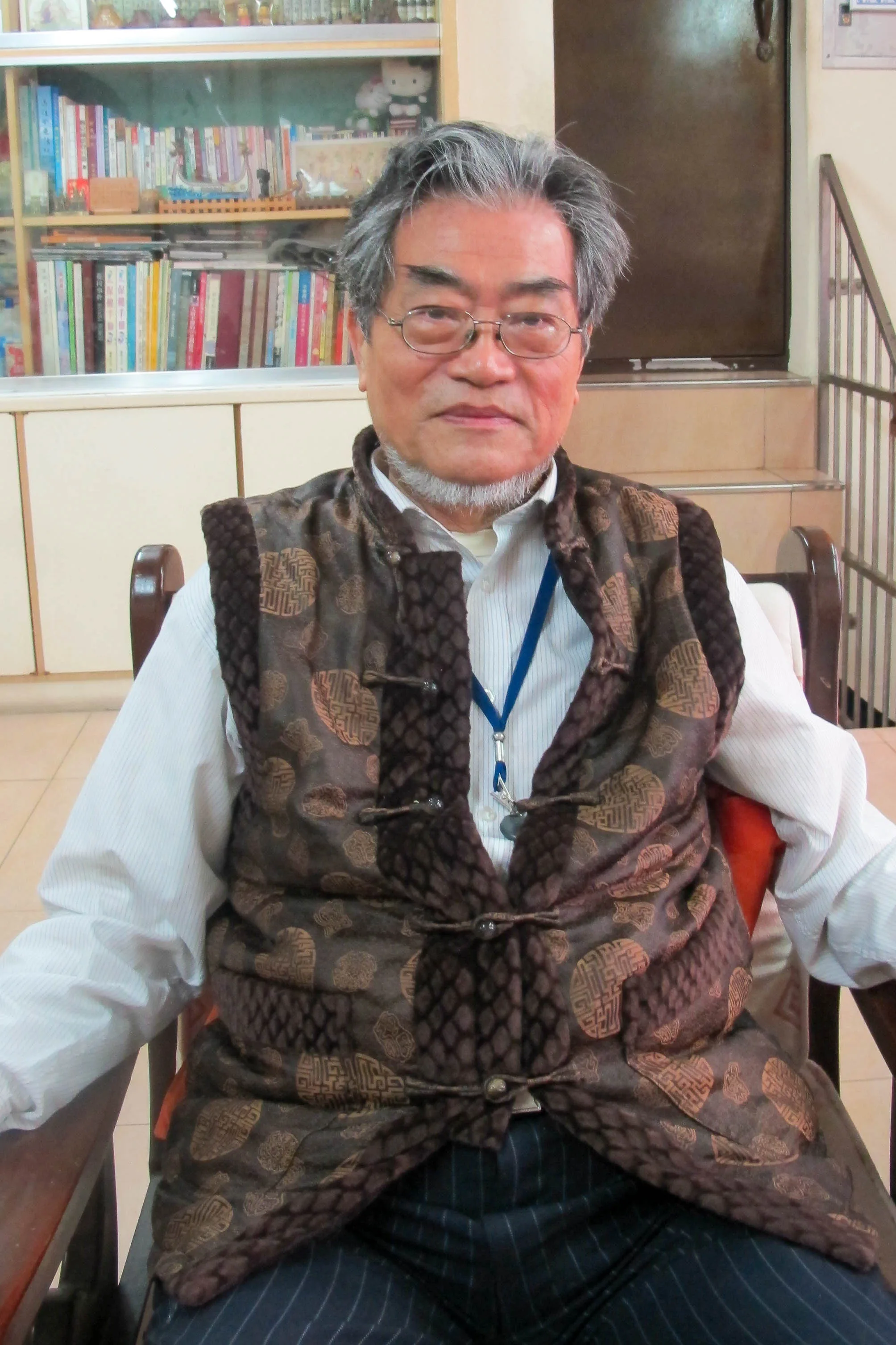 邵子平留德時，曾簽名向當局抗議，聲援被捕的同學謝聰敏、魏廷朝，晚年他回歸中國，海峽兩岸跑，後被臺灣除籍，圖為2017年受訪的神情。何來美攝