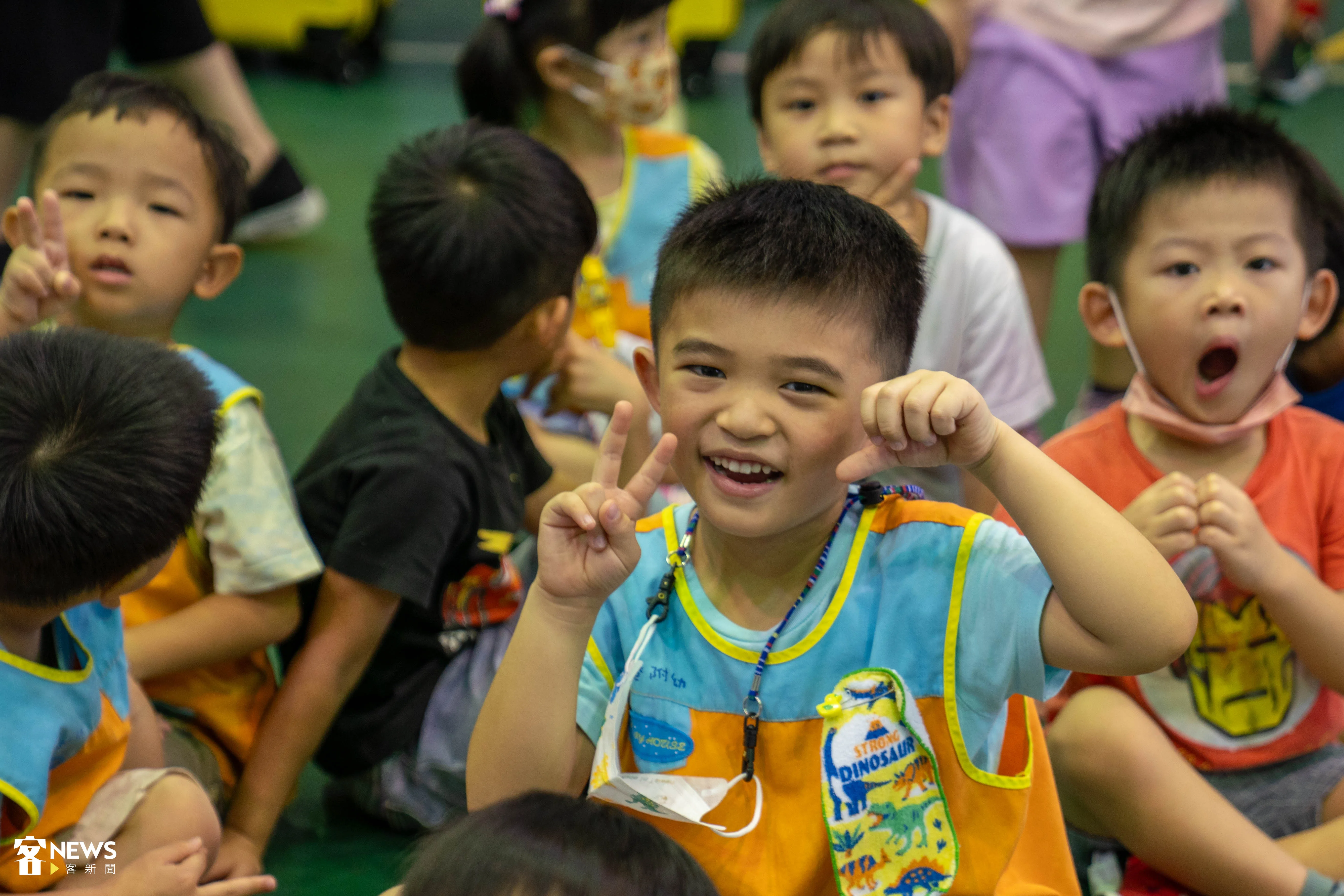 南港國小校長張嘉芬表示，南港國小附幼是第二次報名到校服務「孩子們都玩得好開心。」洪藝晅攝
