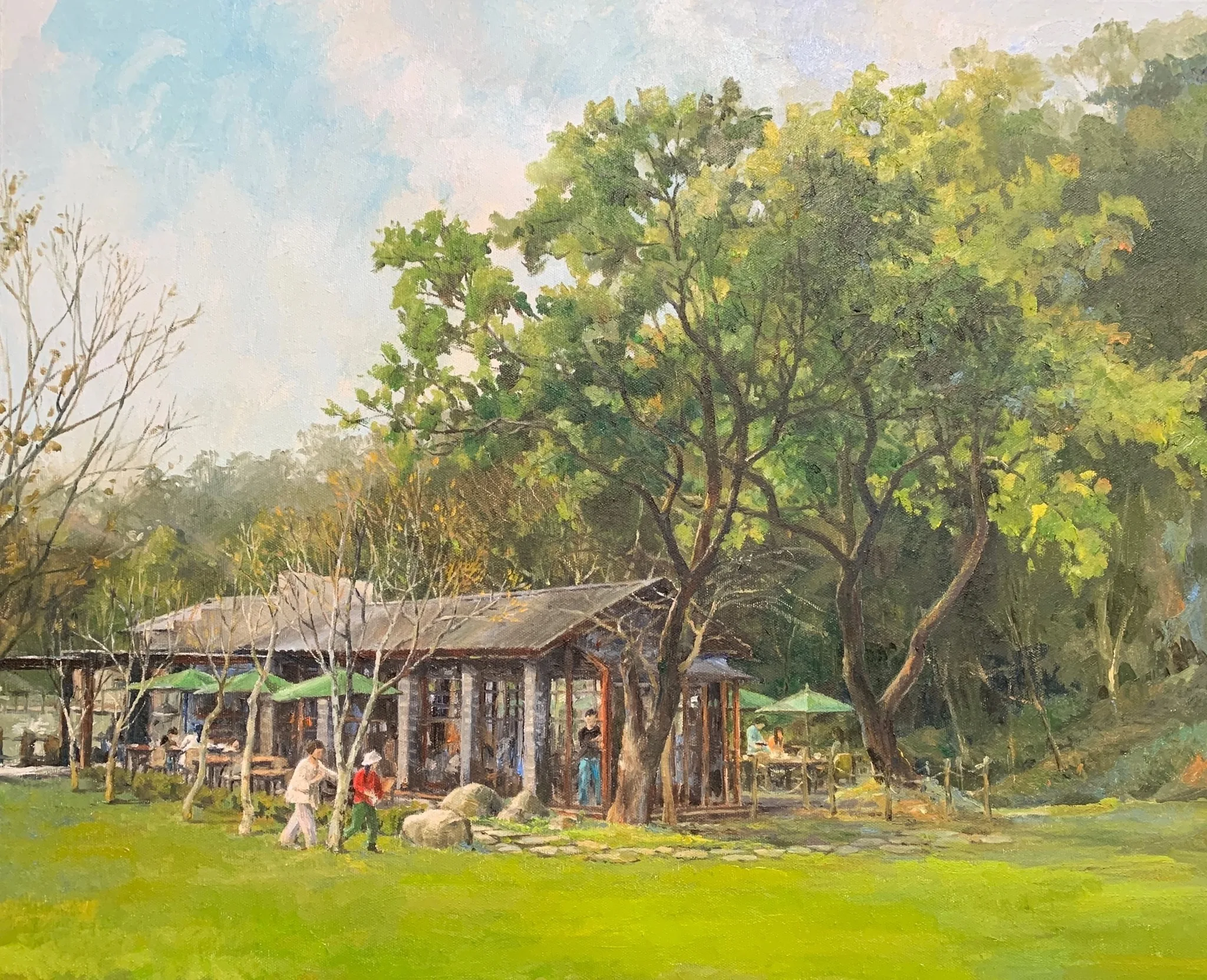展品之一,藝術家胡毓正作品《山那邊-綠葉方舟初春》。文化局提供
